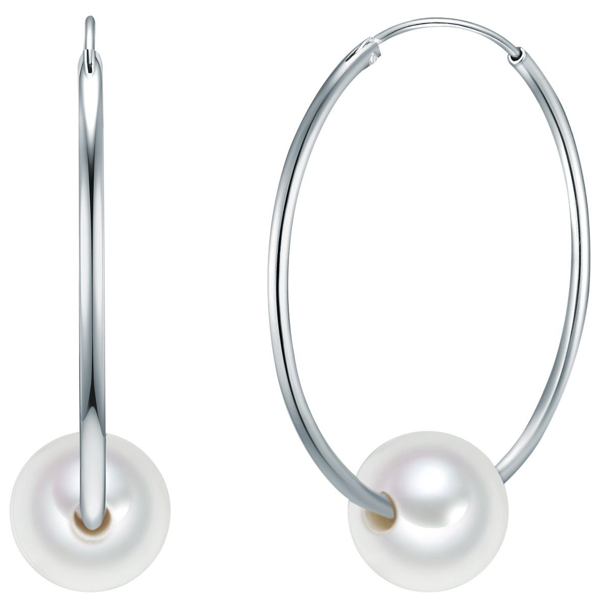 Valero Pearls Paar Creolen silber, mit günstig online kaufen