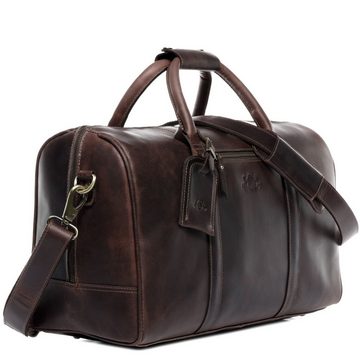 SID & VAIN Reisetasche Leder Weekender Unisex CHAD, Echtleder Reisegepäck für Damen & Herren, Sporttasche XL braun