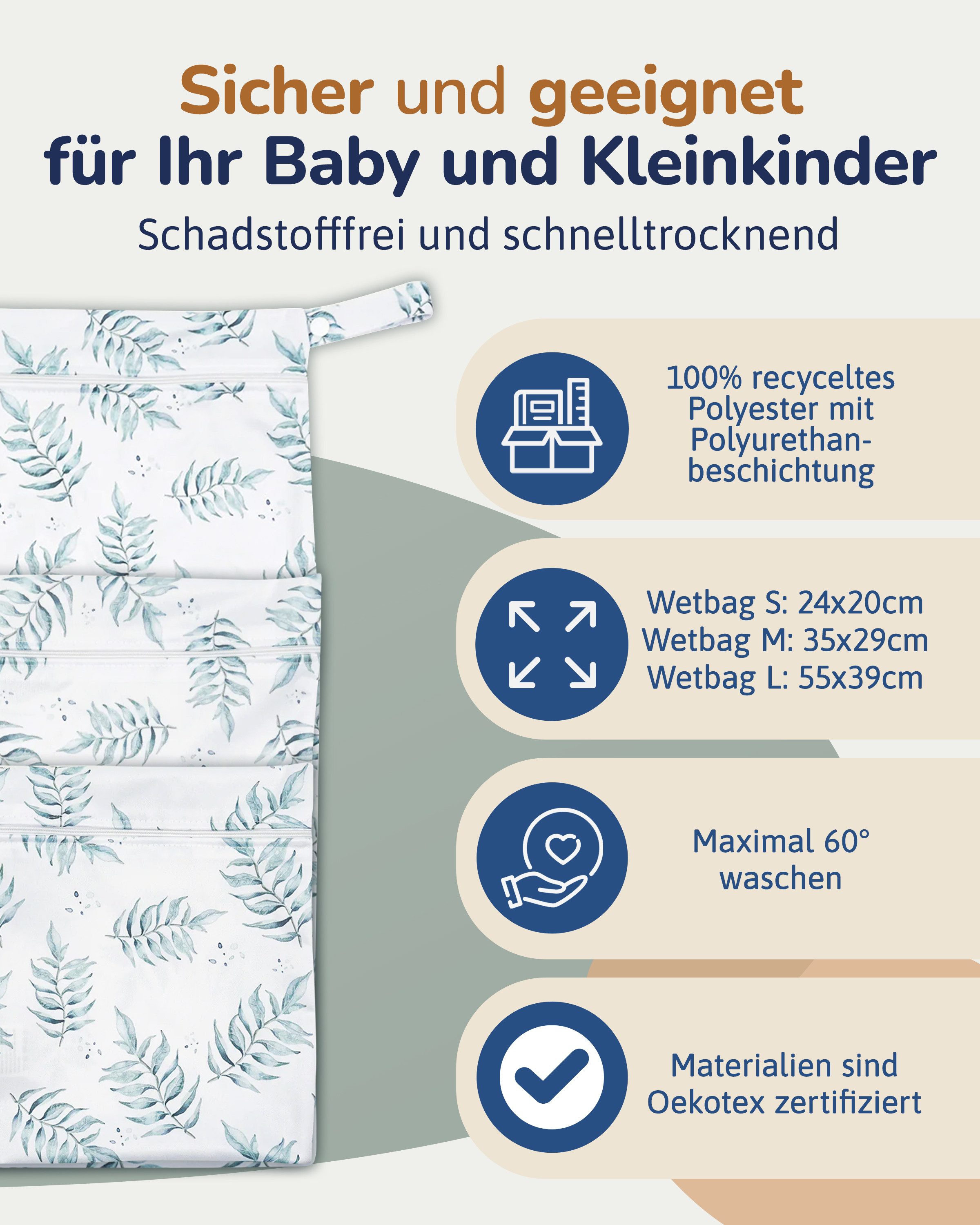 Hinzling Windeltasche Wetbag für Stoffwindeln – Nachhaltige Wetbags aus recyceltem Polyester