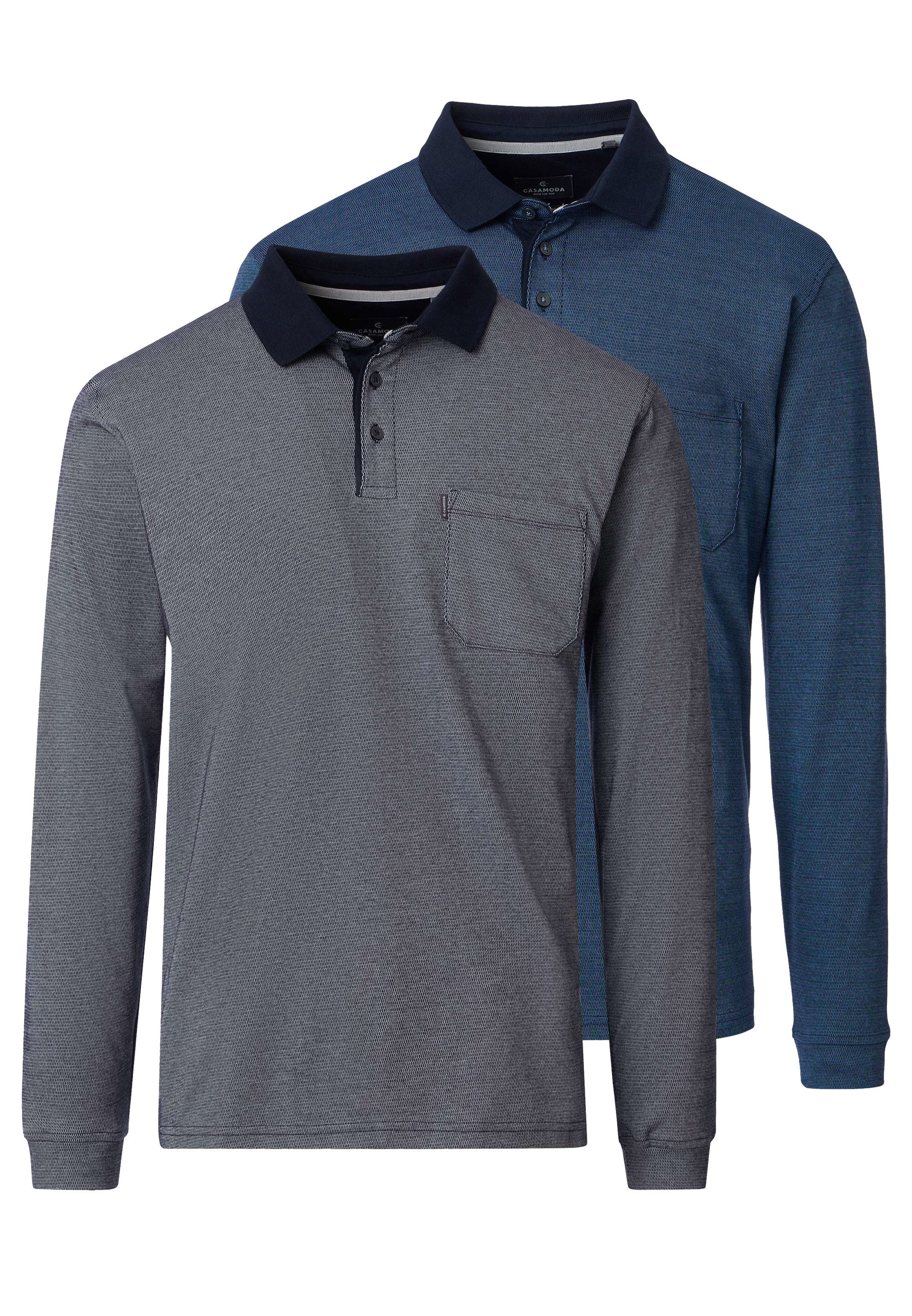 Langarm-Poloshirt 2er Pack Basic