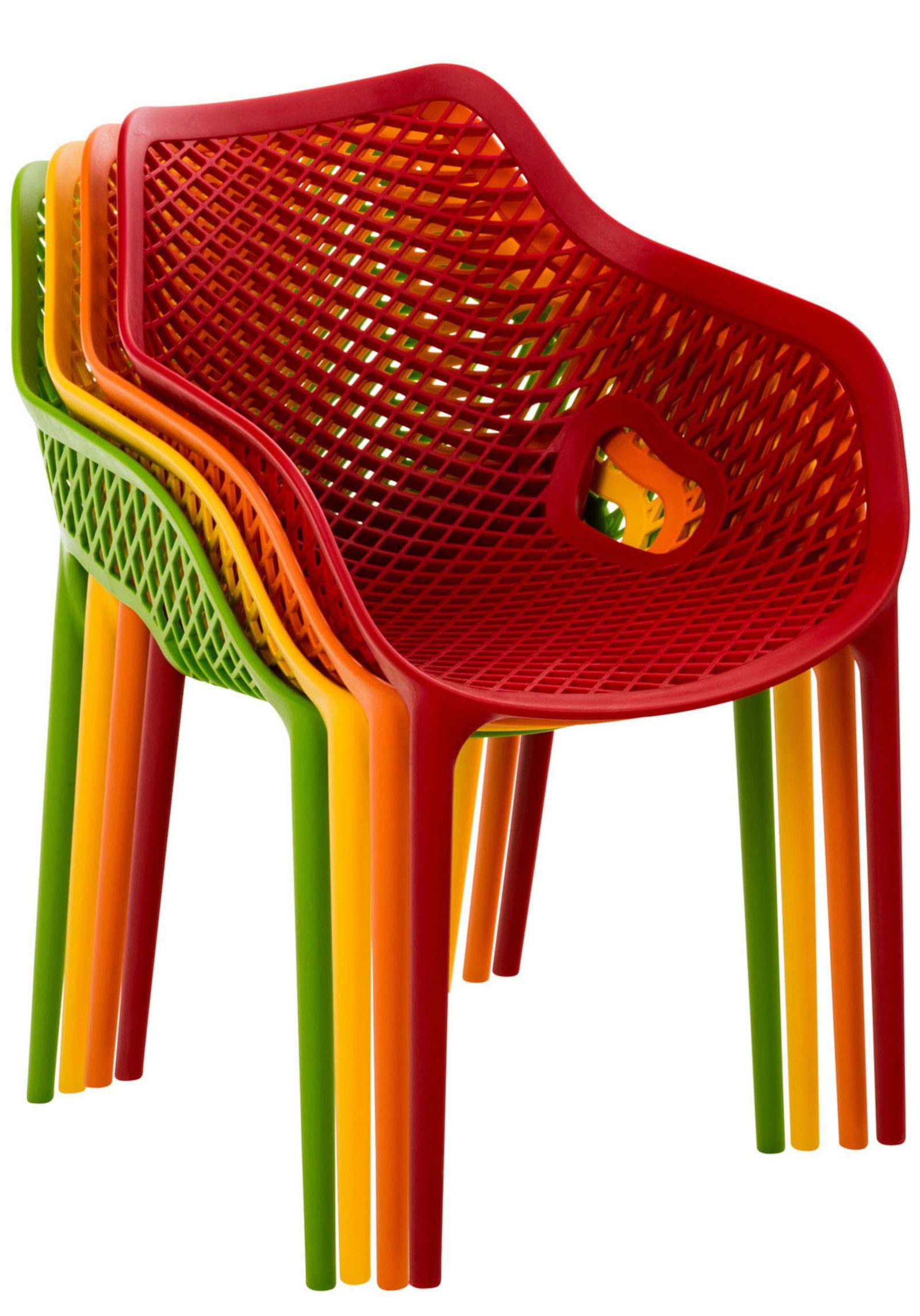 Set), Outdoor-Stühle, Wabenmuster (2er rot mit XL Gartenstuhl CLP Air