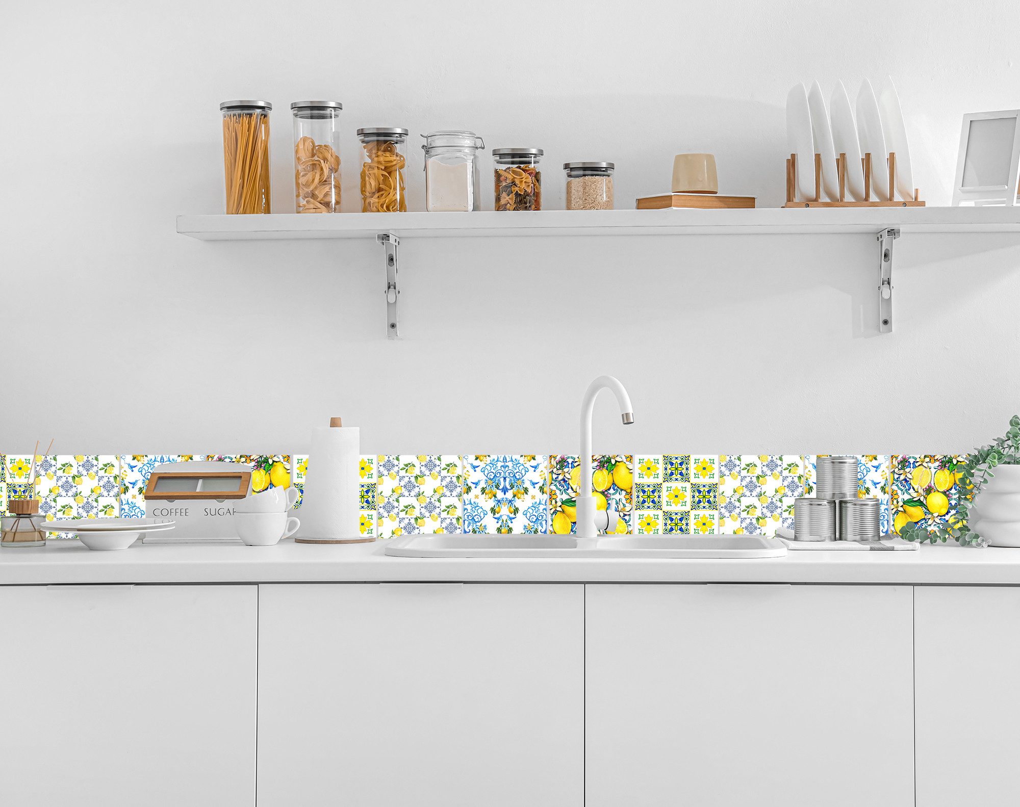 queence Плиткаaufkleber Ornamente mit Zitronen (12 St), selbstklebend, 12er Set