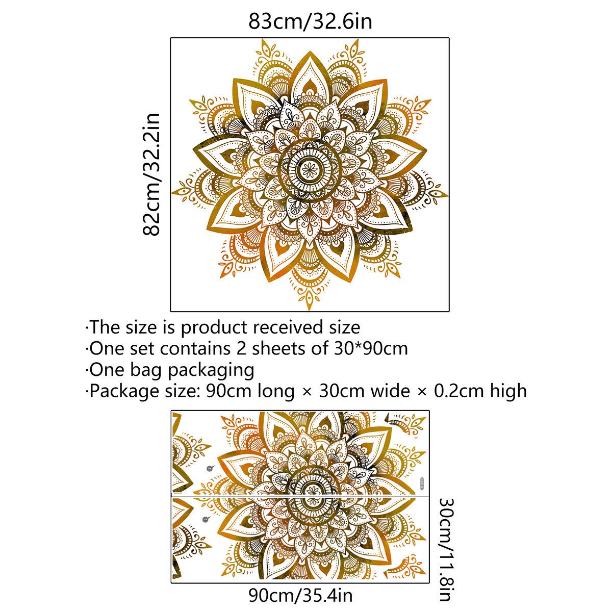 ZEUOPQ Wandtattoo Dekorative Wandaufkleber, Mandala Blume günstig online kaufen