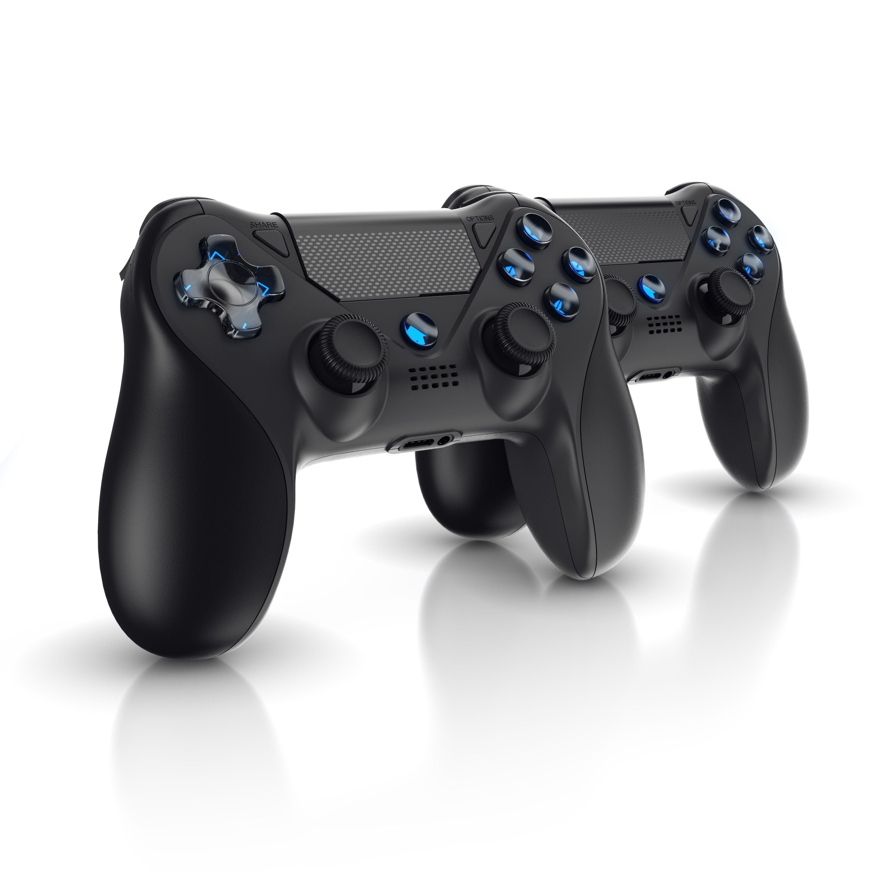 CSL Gaming-Controller (Spar-Set, 2 St., Wireless Gamepad für PS4 & Switch, Bluetooth & Kabel, Touchpad, Akku)