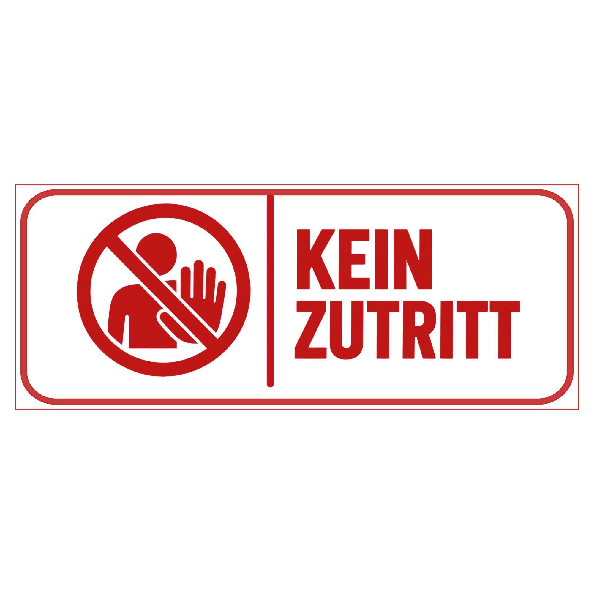 Nomiro Hinweisschild NOMIRO Hinweisschild Türschild Kein Zutritt 15x6 cm - Kunststoff weiß, (1 St), selbstklebend, lasergraviert