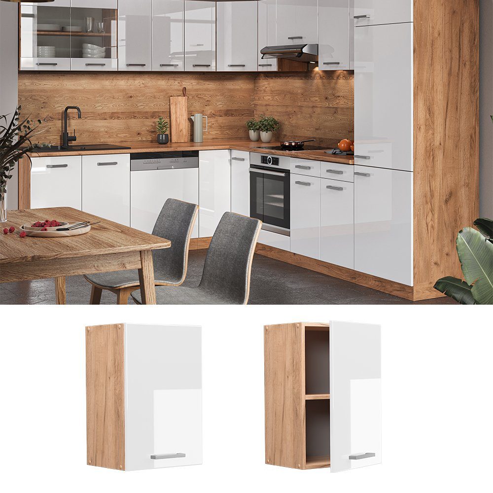 Vicco Hängeschrank R-Line, Weiß Hochglanz/Goldkraft Eiche, günstig online kaufen
