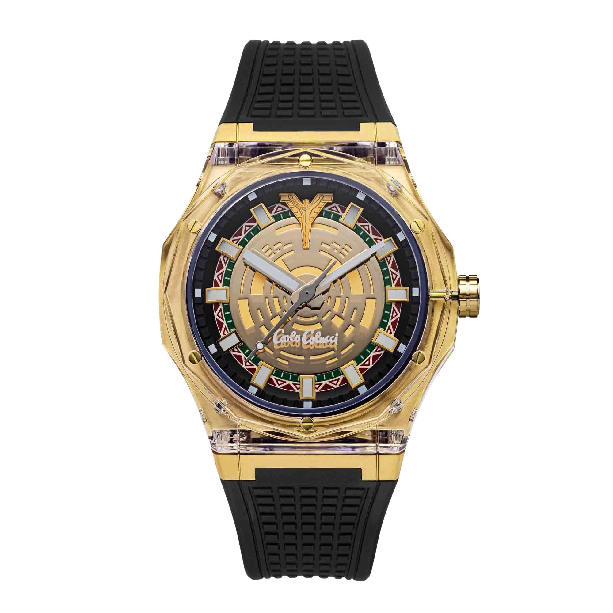 CARLO COLUCCI Quarzuhr CC502-1 CC502-1, Armbanduhr, Herrenuhr, Silikonarmband, analog