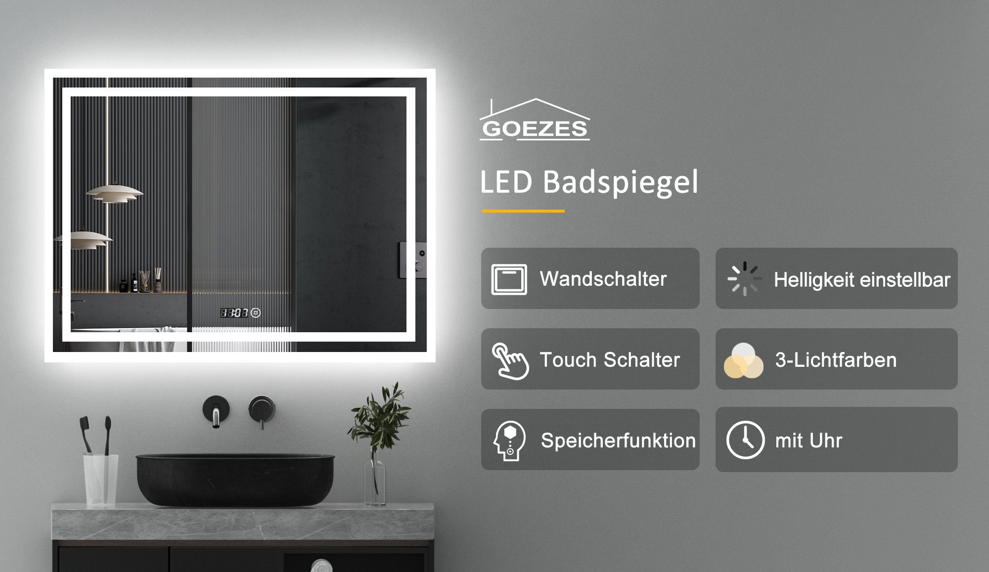 WDWRITTI Spiegel Badspiegel Led 80x60 mit günstig online kaufen