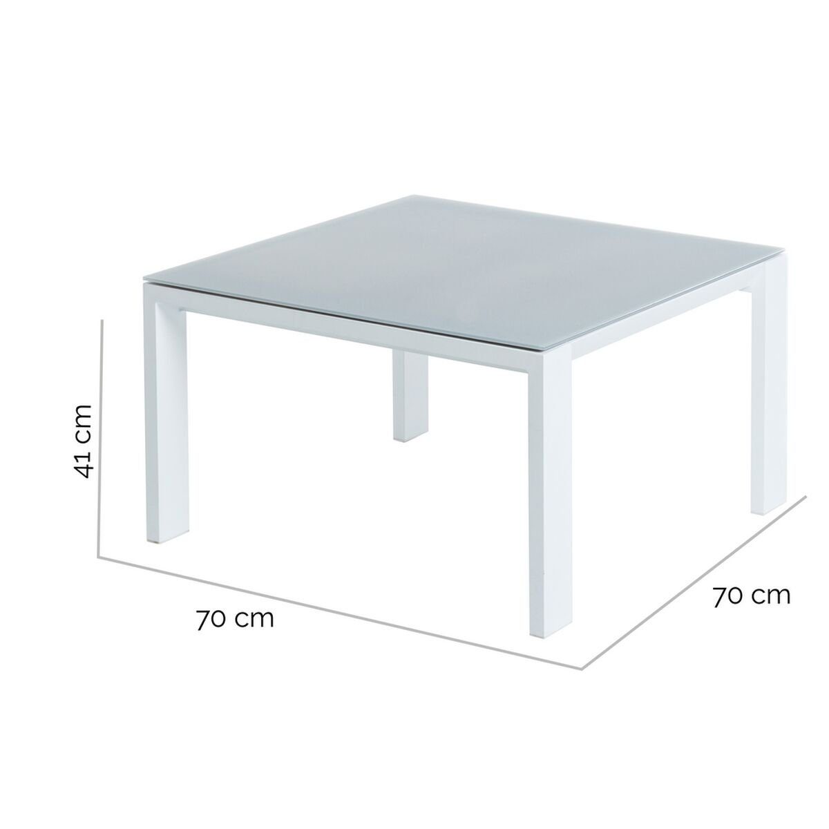Bigbuy Bürostuhl Couchtisch 41 x x Aluminium Weiß 70 cm 70 Thais
