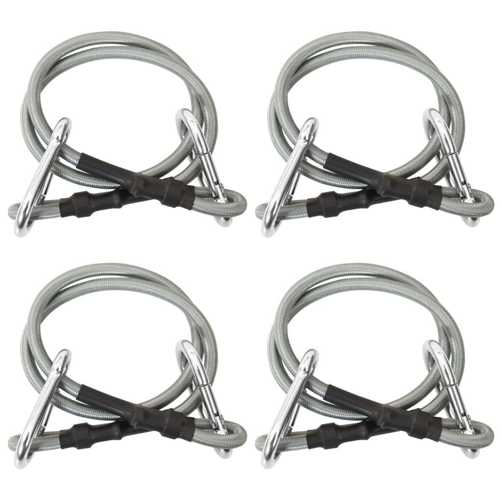 vidaXL Sonnensegel Seile mit Karabiner 4 Stk. Gummi