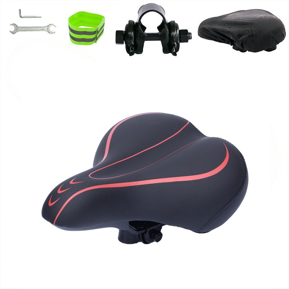 Forrlite Fahrradsattel Fahrradsattel Ergonomischer für Herren/Damen,Universeller Ersatzsattel (Universeller Ersatzsattel für Heimtrainer, MTB, E-Bike, Cityrad & Rennrad,Atmungsaktiv,mit Werkzeug), Wasserdicht Leder,mit überzug & Schraubenschlüssel