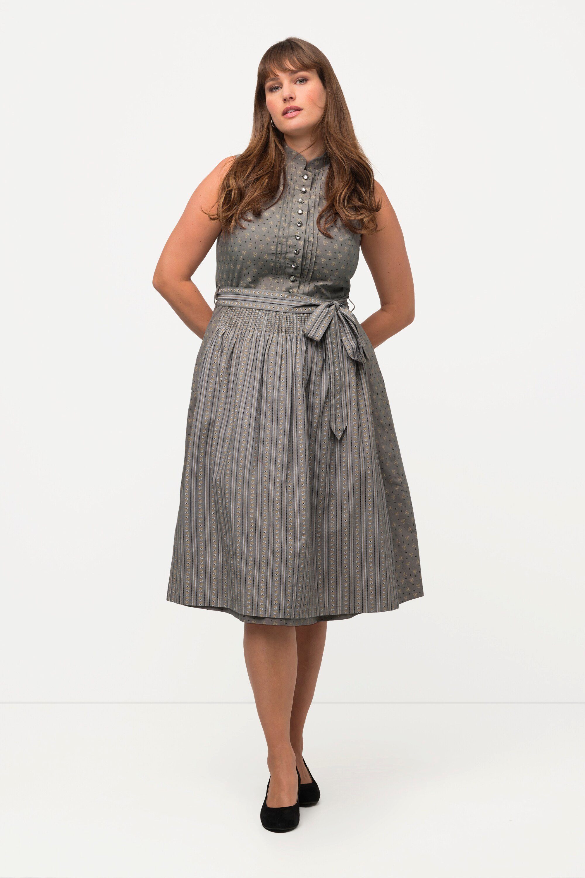 Dirndl Dirndl Biesen Schmuckknöpfe Stehkragen ärmellos