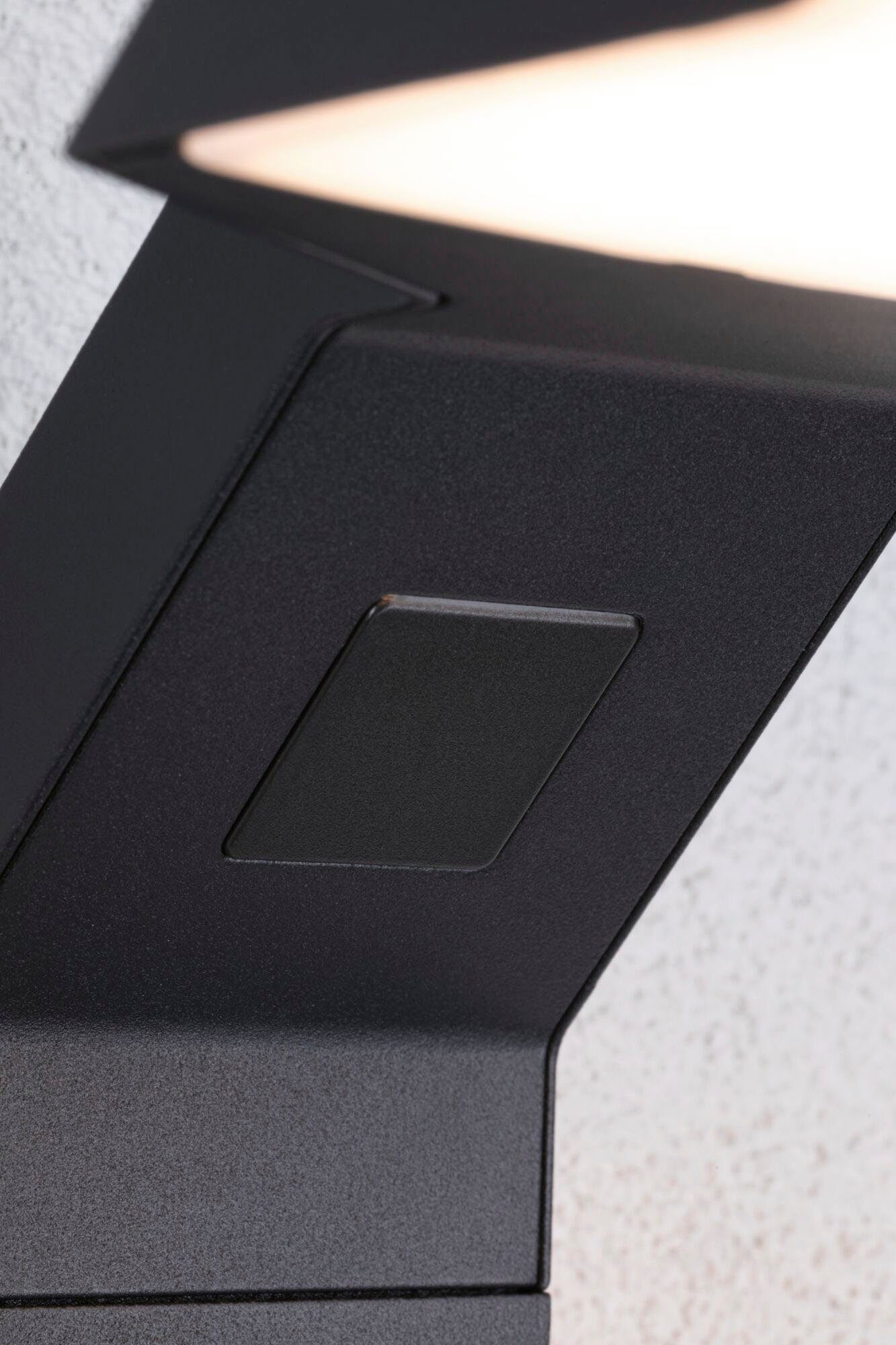 Paulmann LED Außen-Wandleuchte Zenera 230V 3000K anthrazit, LED fest integriert, Warmweiß, seewasserresistent