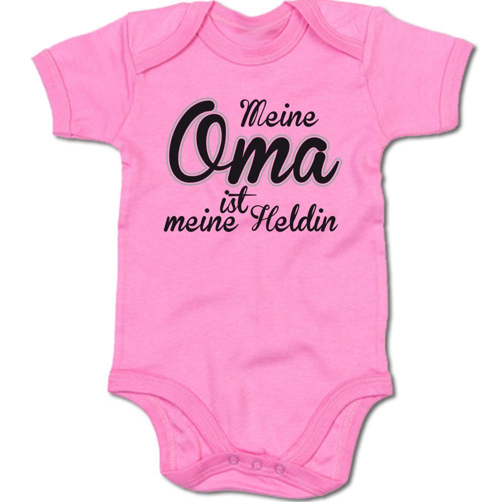 G-graphics Kurzarmbody Meine Oma ist meine Heldin Baby Body mit Spruch / Motiv / Aufdruck • für/von Oma & Opa