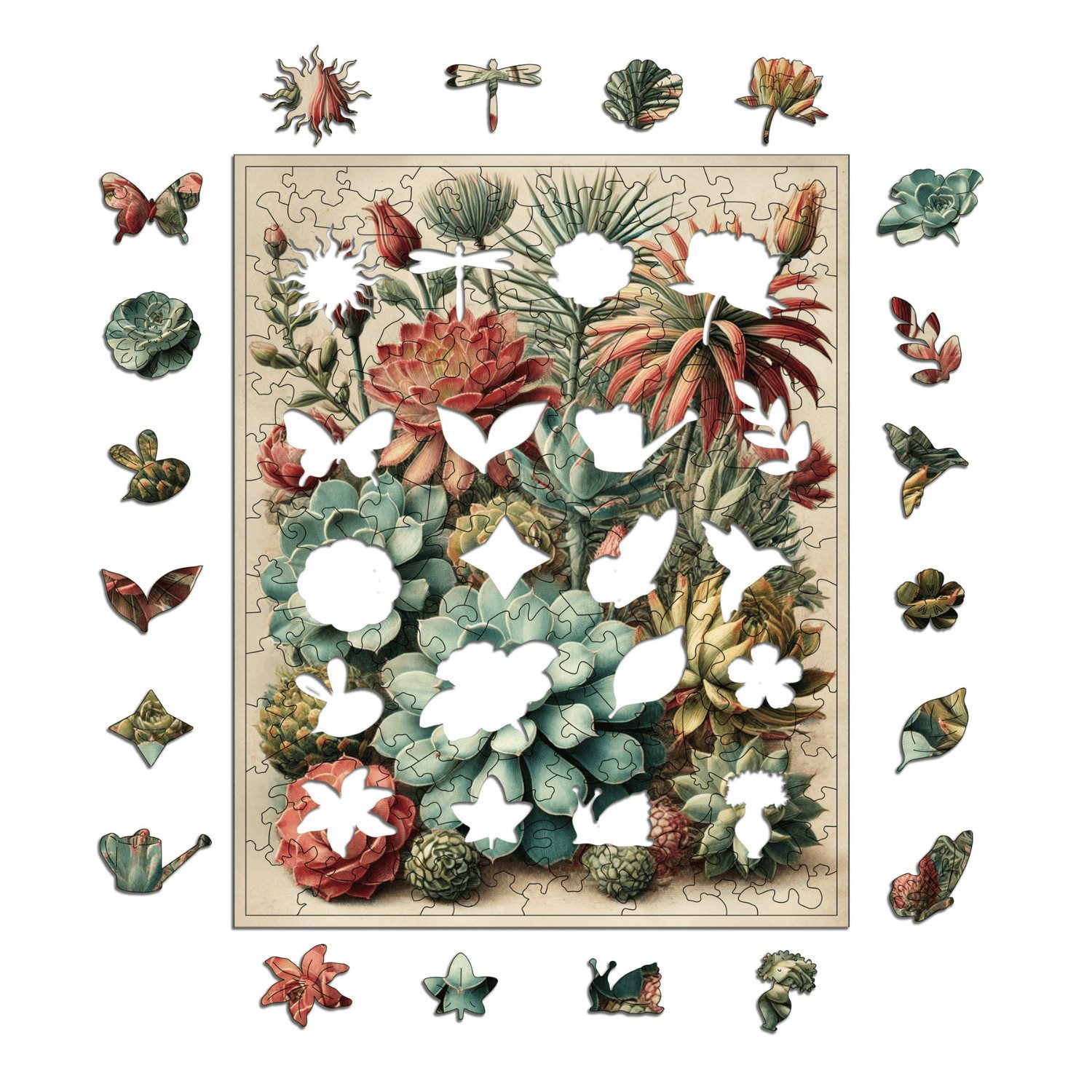 MagicHolz Puzzle MagicHolz Bunte Sukkulenten Holzpuzzle, günstig online kaufen