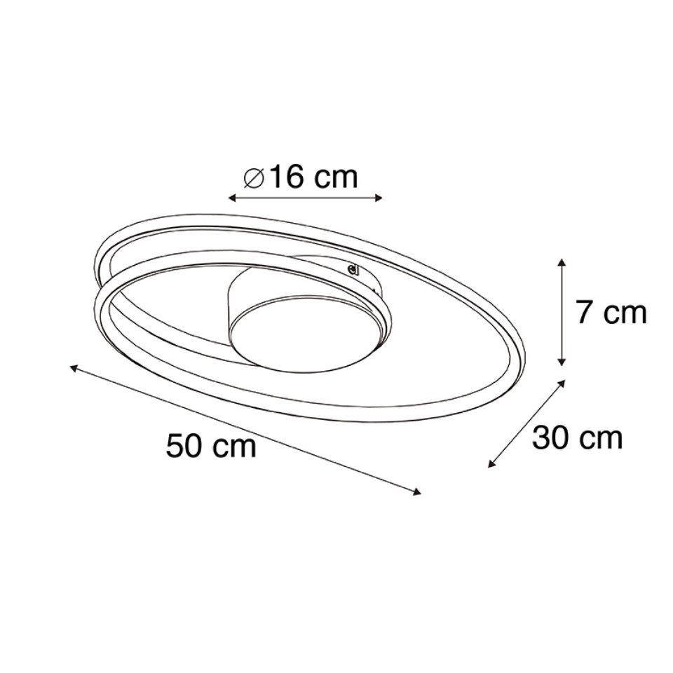 Qazqa Deckenleuchte Rowan, Dimmbar, LED fest integriert, Extra-Warmweiß, QAZQA Deckenleuchte, integrated, Gold, Aluminium, Design