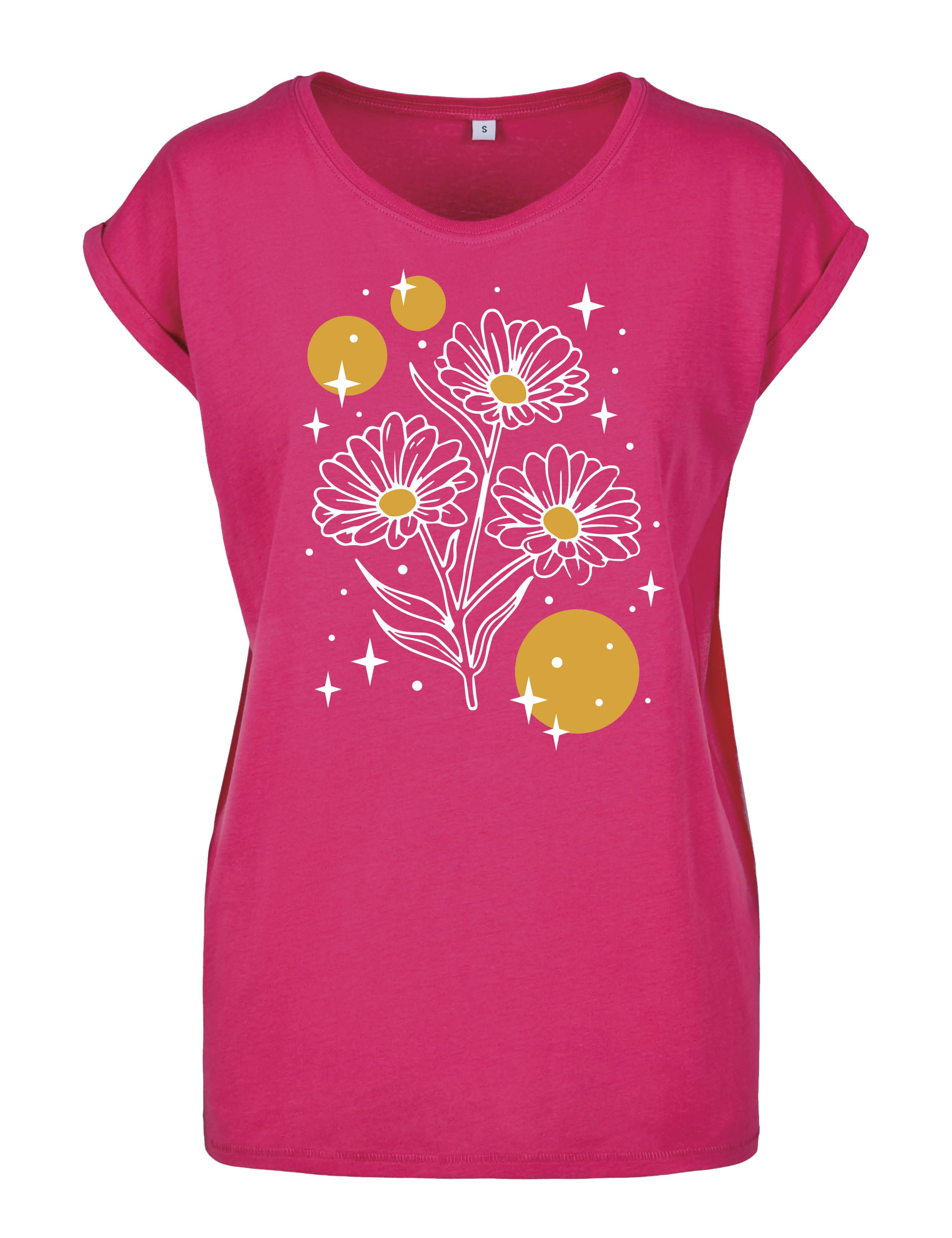 Youth Designz Print-Shirt "Sparkling Flowers" Damen T-Shirt Statement Geschenk Frauen Motiv mit stylischen Blumen Aufdruck