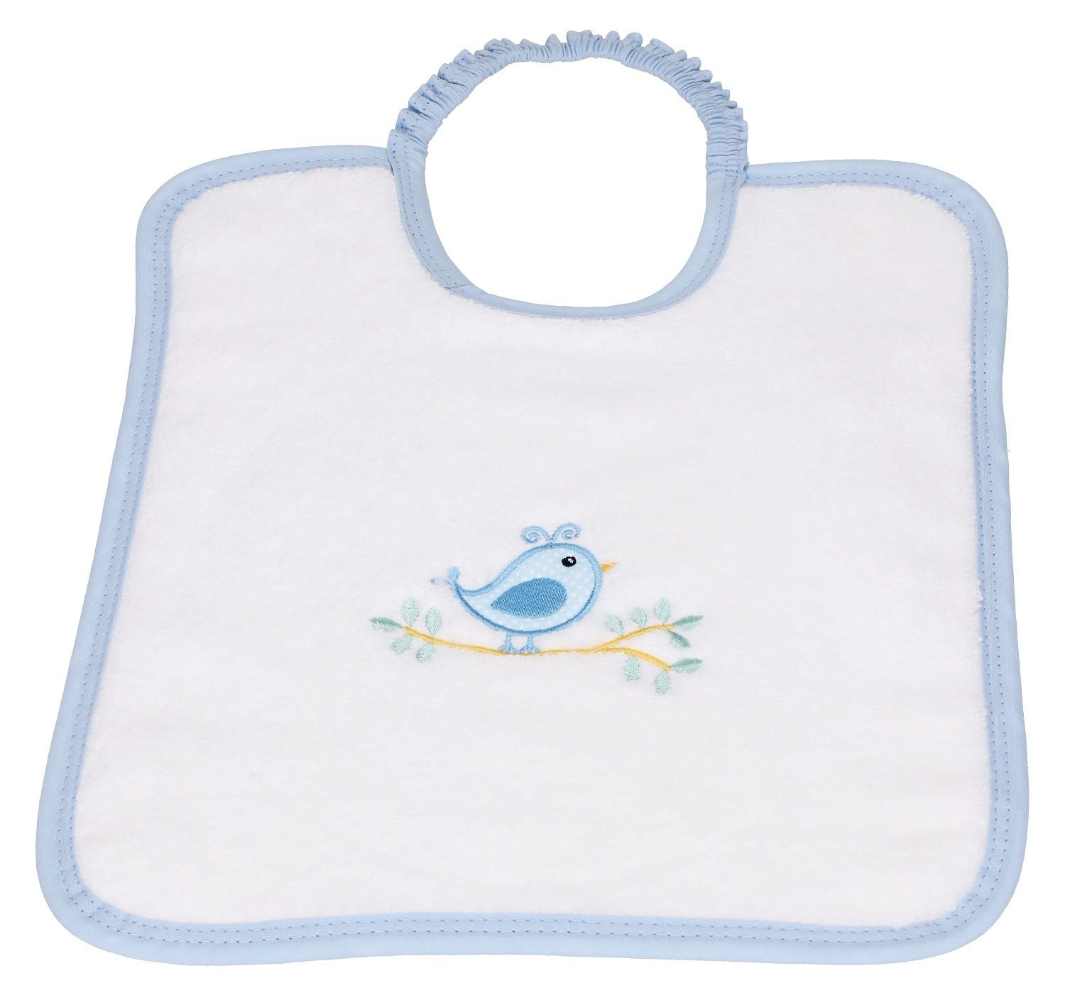 Lätzchen 1 VÖGELCHEN Kapuzenhandtuch 1 Babyset Waschhandschuh, weiß-blau Betz 100% 3tlg Baumwolle Kinderbadetuch 1