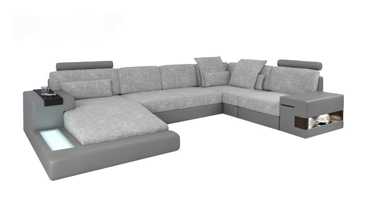 Xlmoebel Wohnlandschaft Ecksofa in U-Form mit hochwertiger Polsterung und Bettfunktion, 1 Teile, Hergestellt in Europa