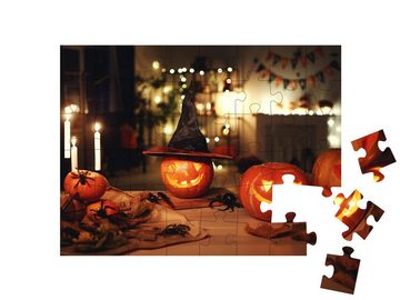 puzzleYOU Puzzle Halloweendekoration: Kürbisse, Spinnen, 48 Puzzleteile, puzzleYOU-Kollektionen Festtage