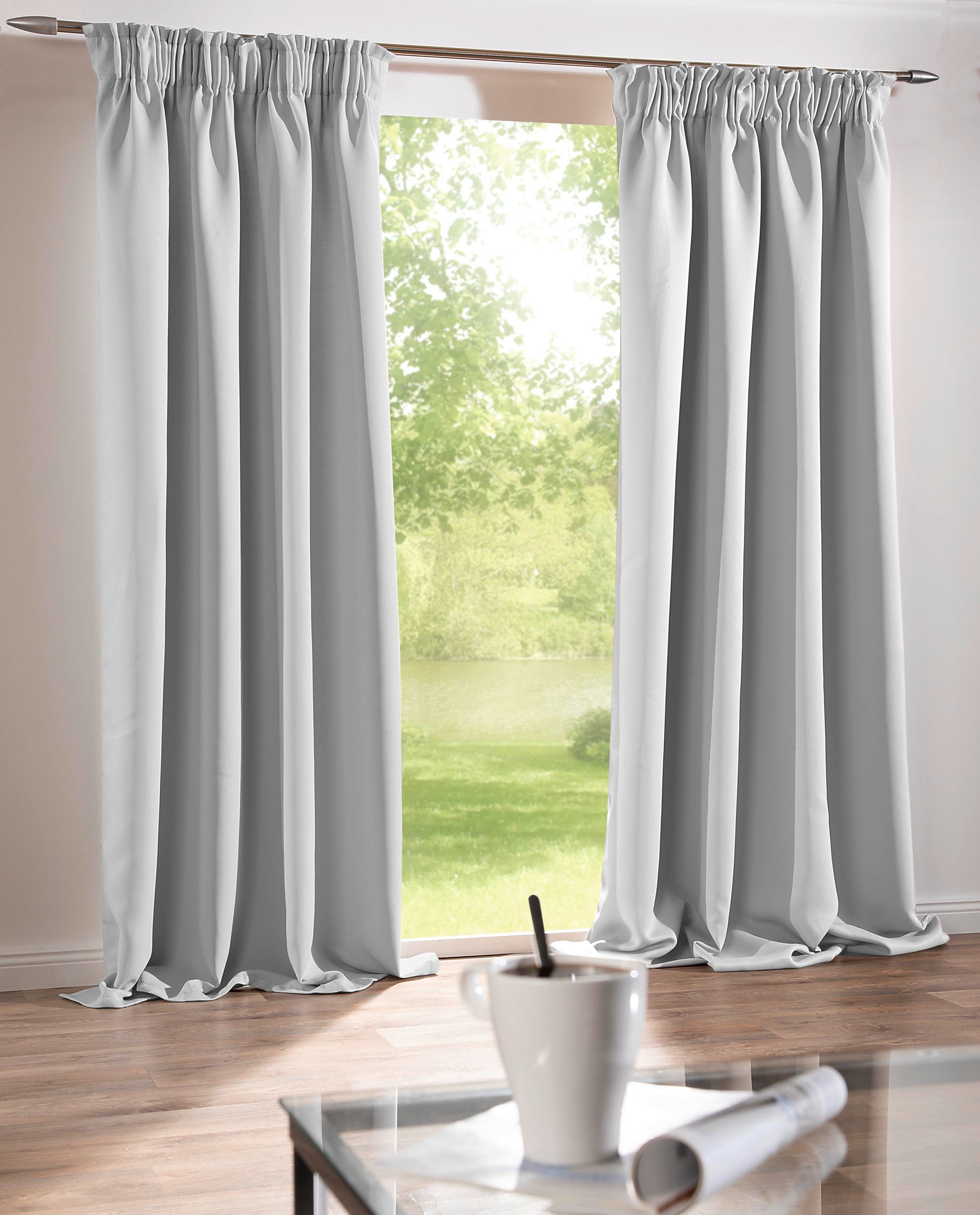 DecoHome24 Gardine Brillant (2 St), Kräuselband, blickdicht, blickdicht