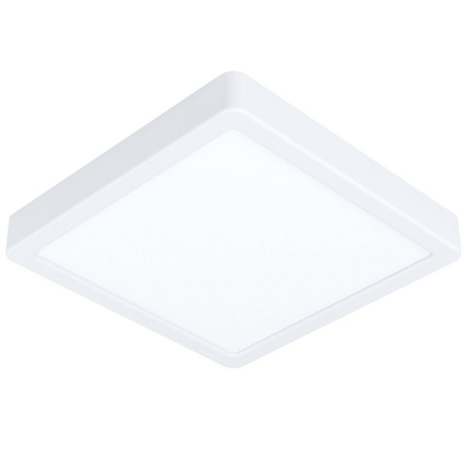 Deckenlampe LED integriert, Warmweiß, LED EGLO Stahl, LED Deckenleuchte 21 Weiß, Kunststoffschirm, fest 21 FUEVA, 1-flammig, x cm,