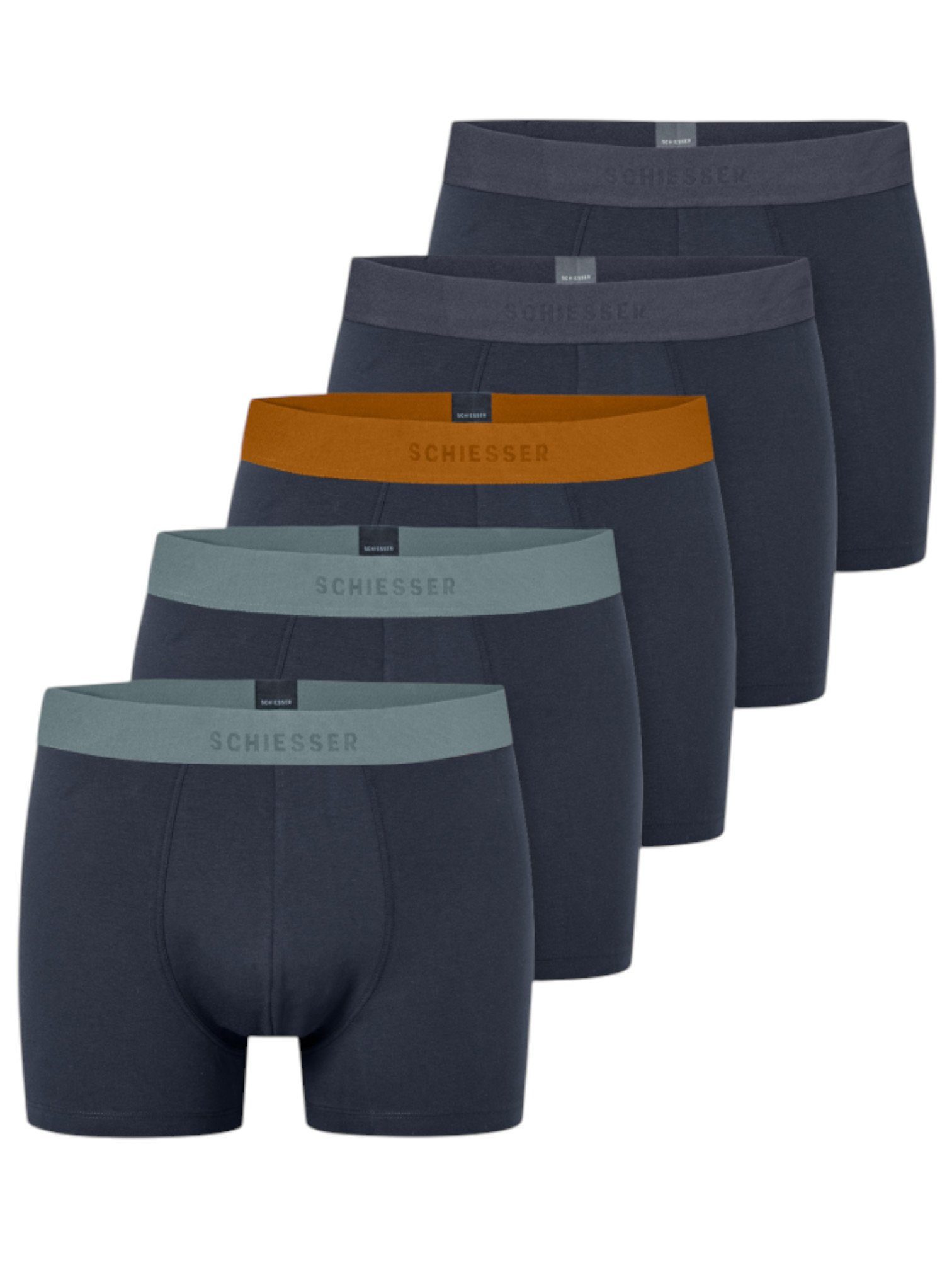 Schiesser Boxershorts Unterwäsche 95/5 Organic Cotton Webgummibund mehrfarb günstig online kaufen