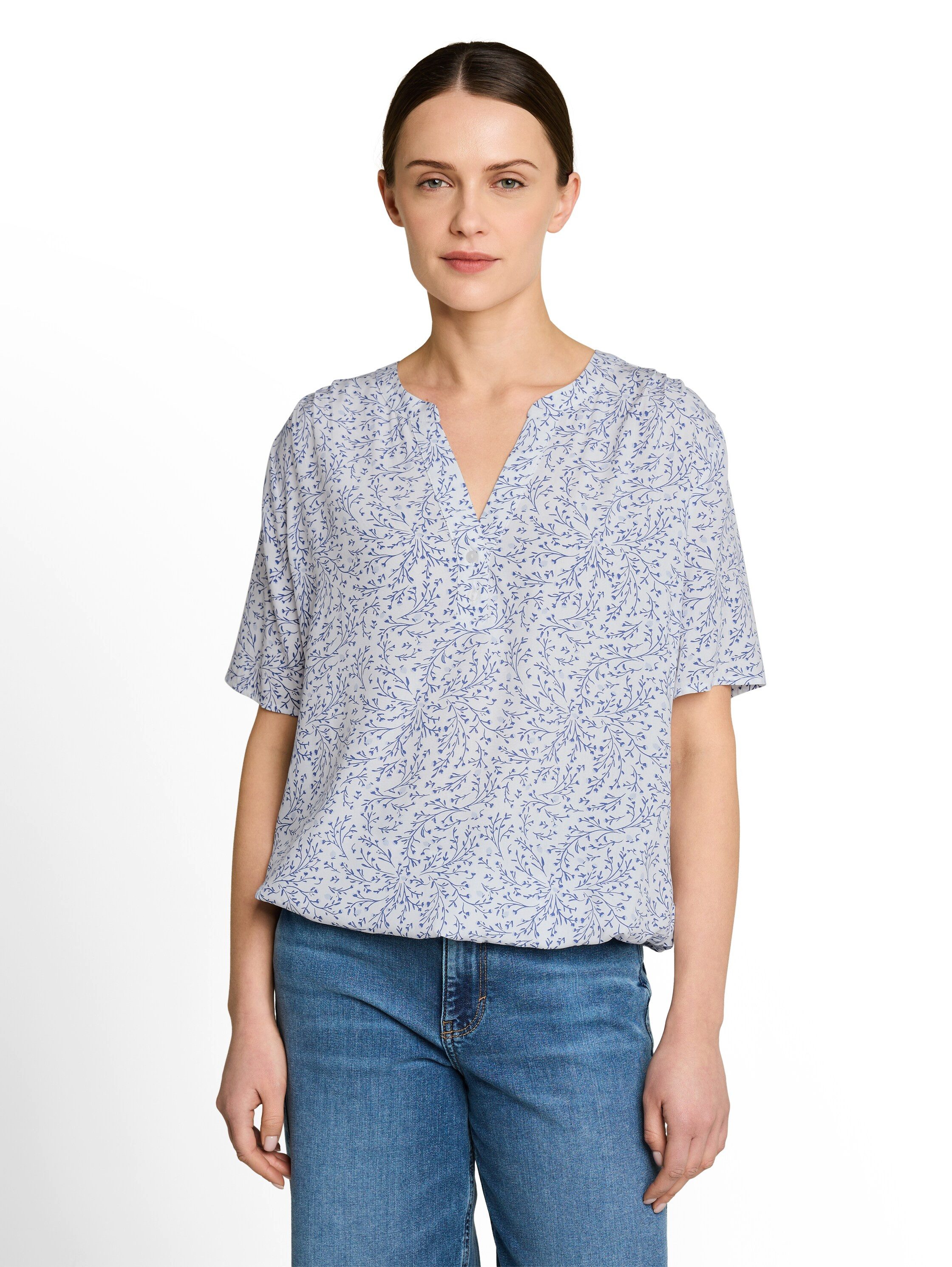 TOM TAILOR Klassische Bluse Regular mit All-Over Print