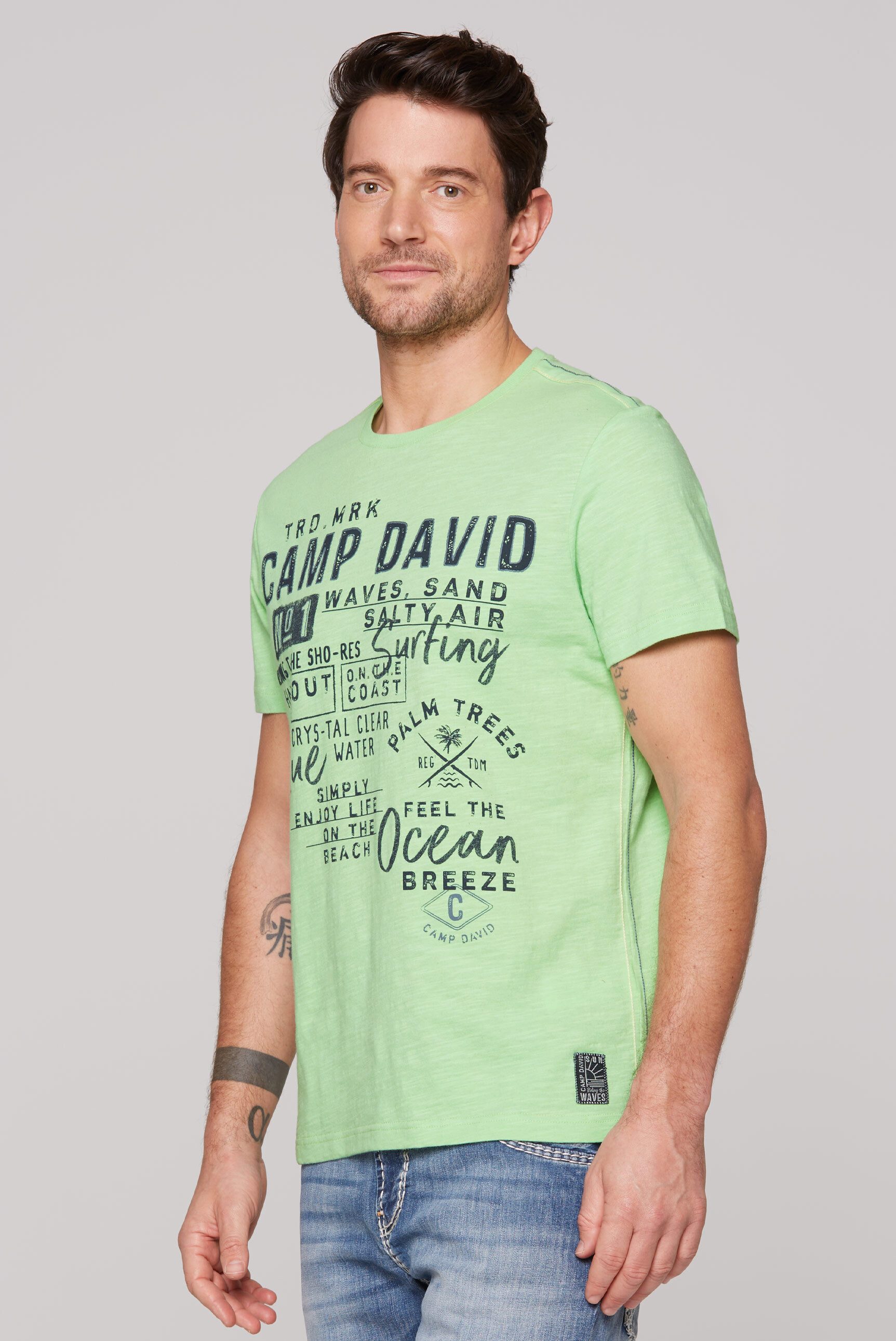 CAMP DAVID Rundhalsshirt aus Baumwolle