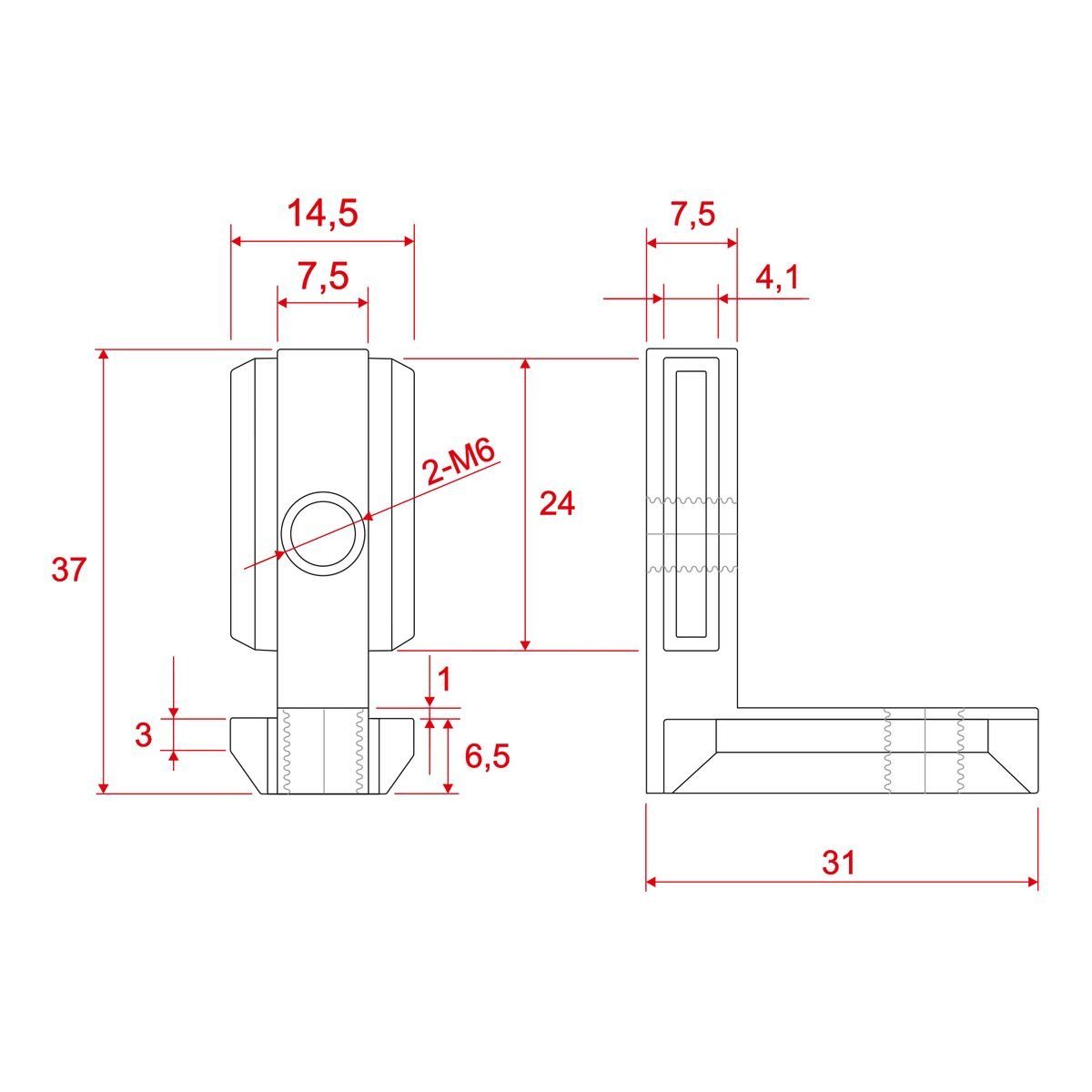 SCHMIDT systemprofile Profil 10x Innenverbinder Nut günstig online kaufen