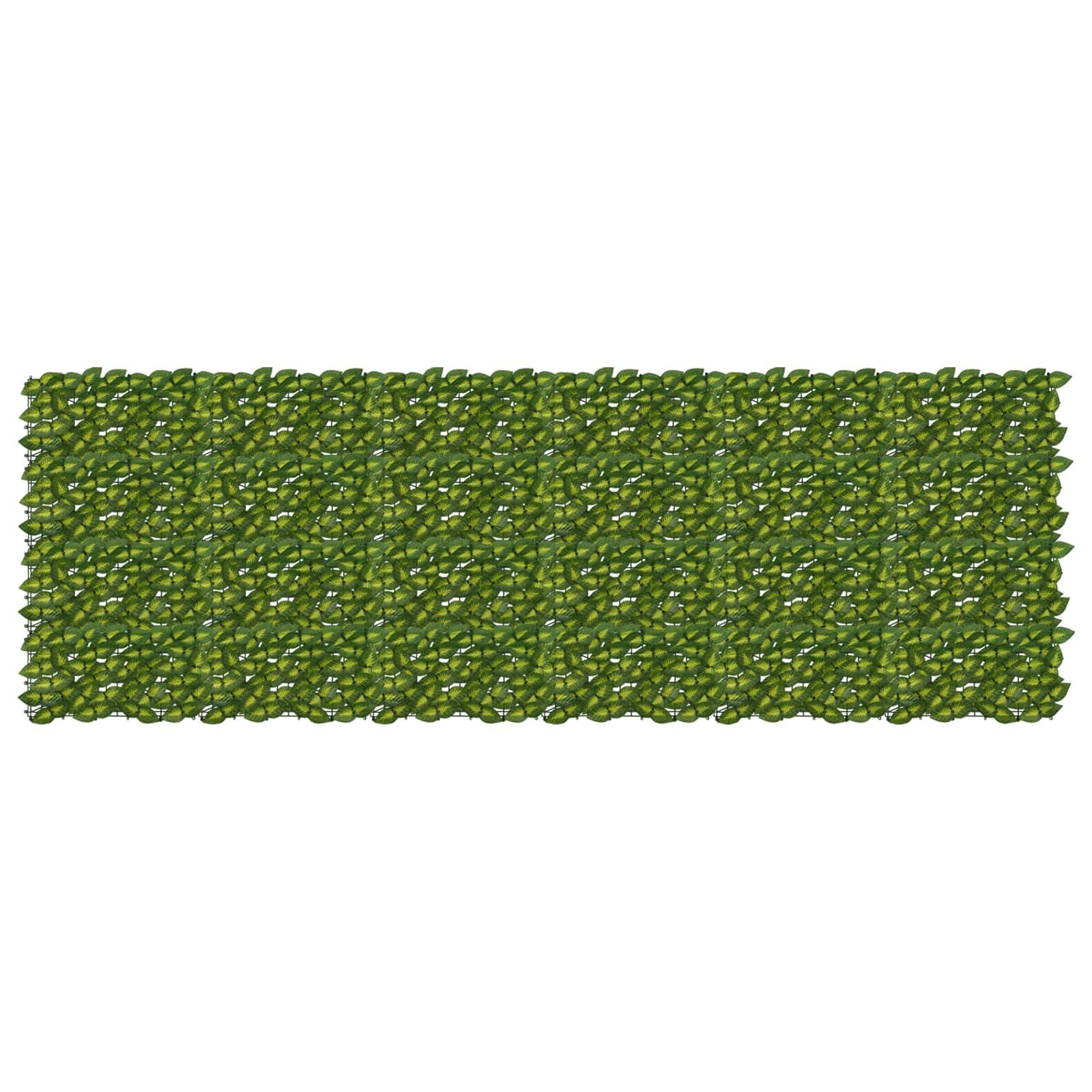 vidaXL Balkonsichtschutz Balkonsichtschutz mit Blättern Grün und Gelb 300 x 100 cm (1-St)