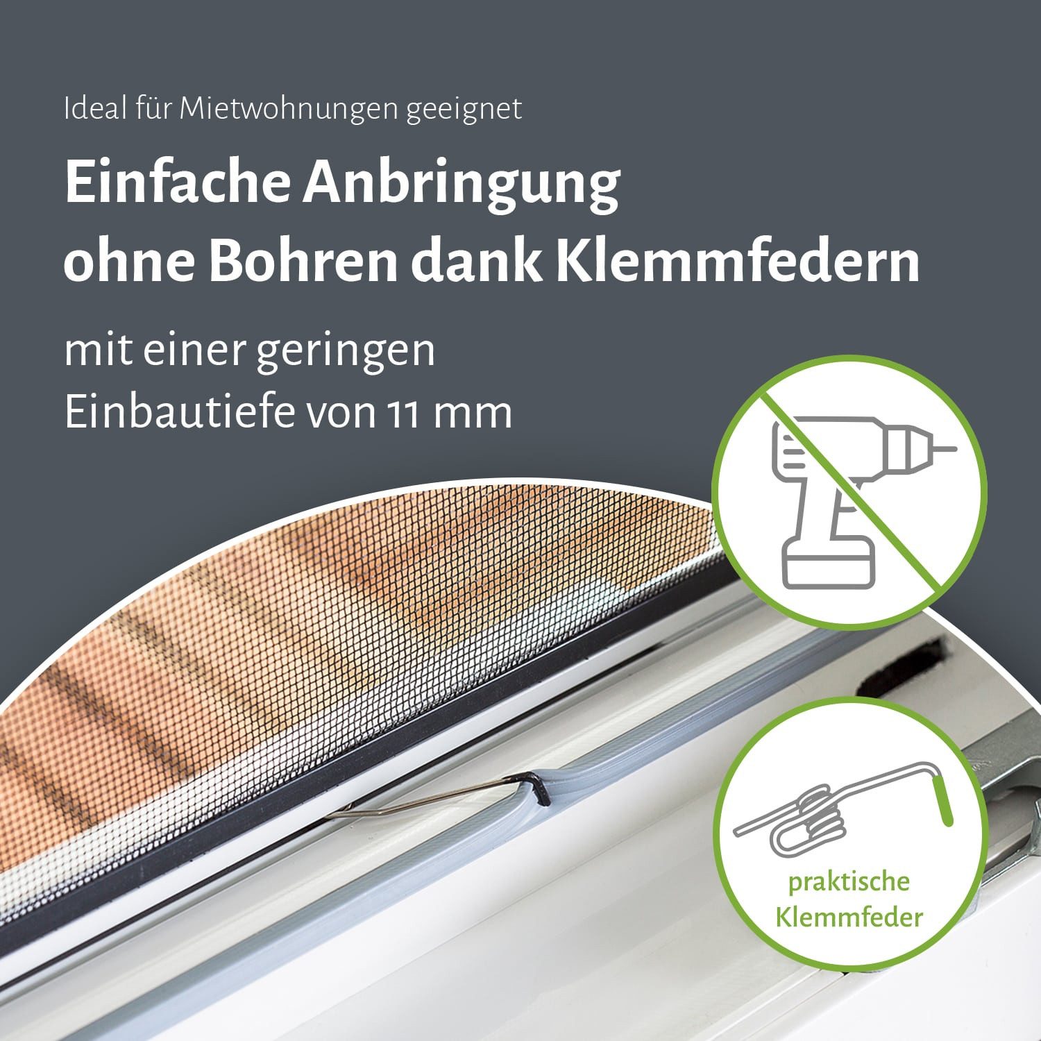 empasa Insektenschutz-Fensterrahmen "BASIC", Fliegengitter Fenster mit Alurahmen