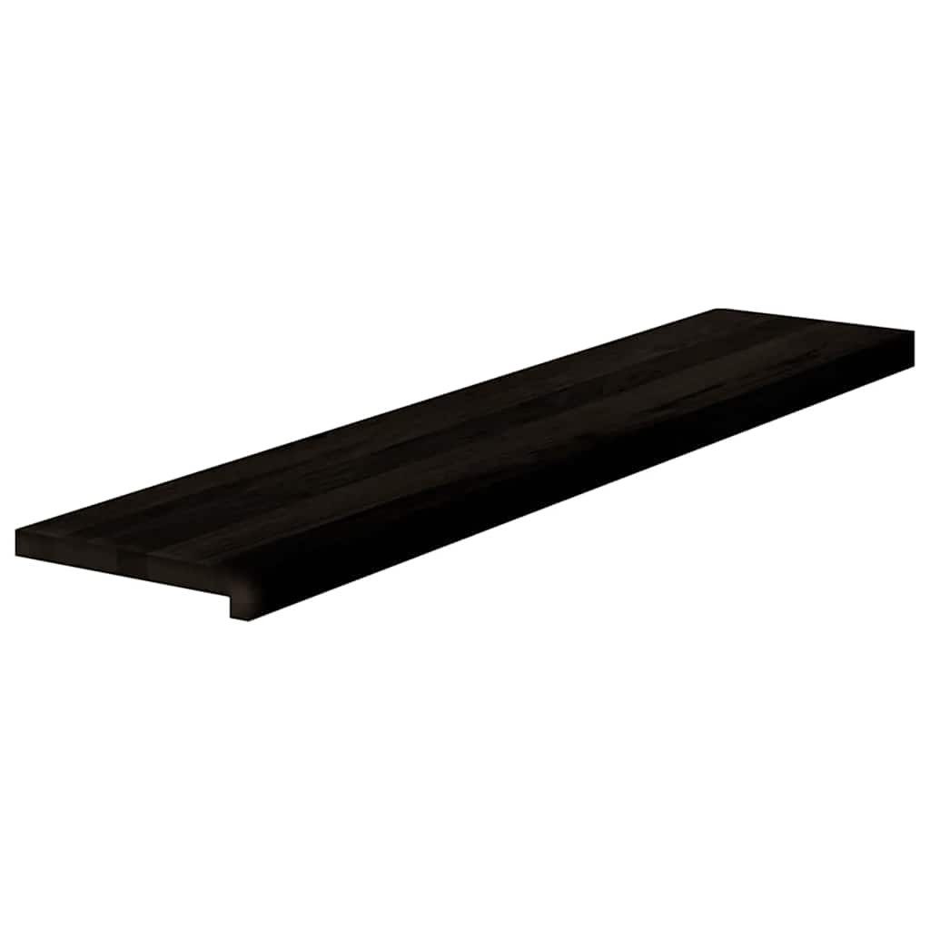 vidaXL Stufenmatte Treppenstufen 16 Stk. Braun-Schwarz 120x30x2 cm Massivholz Eiche, Rechteckig, Höhe: 2 mm