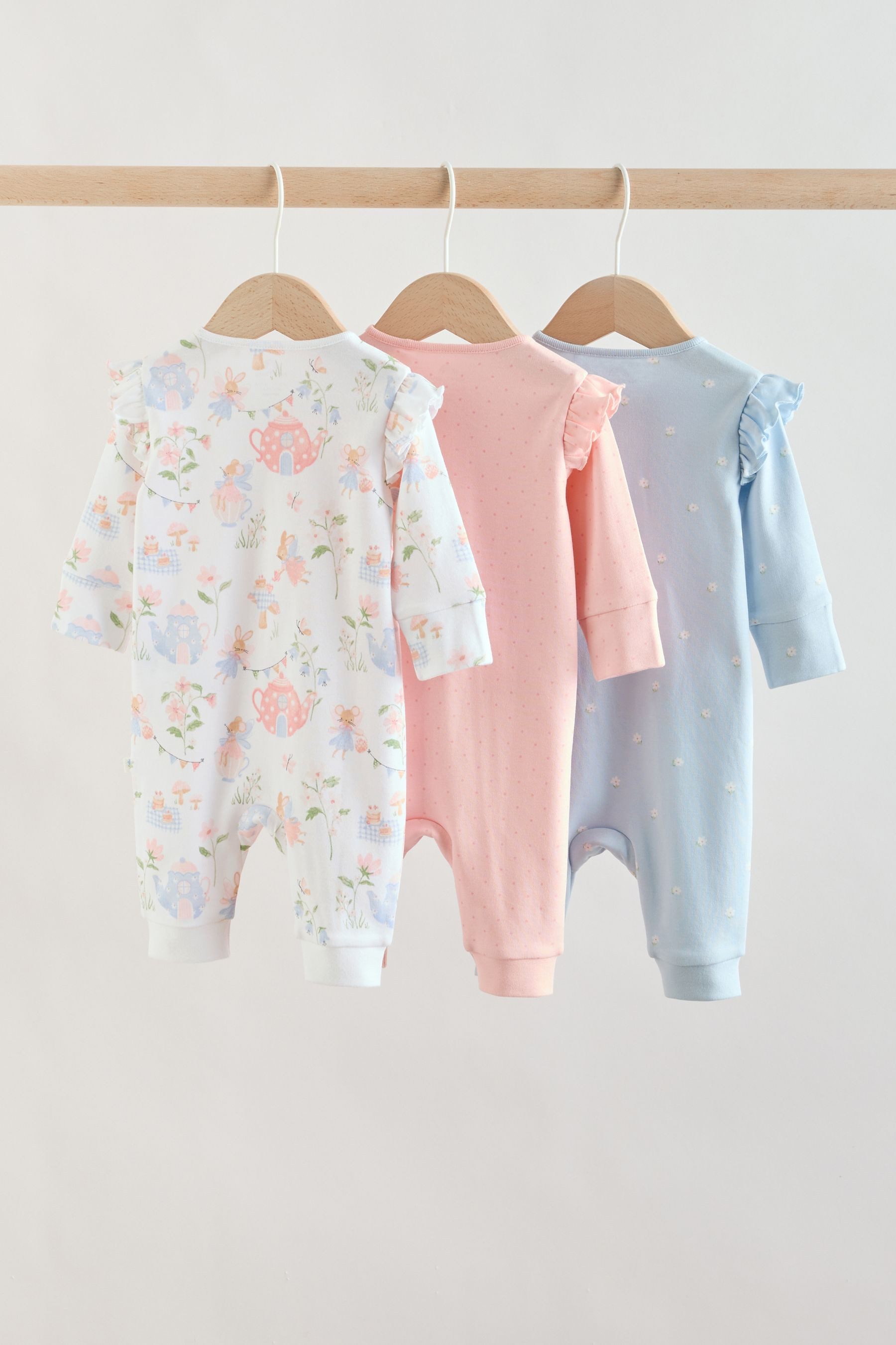Next Schlafoverall Babyschlafanzüge mit Zweiwege-RV, 3er-Pack (3-tlg)