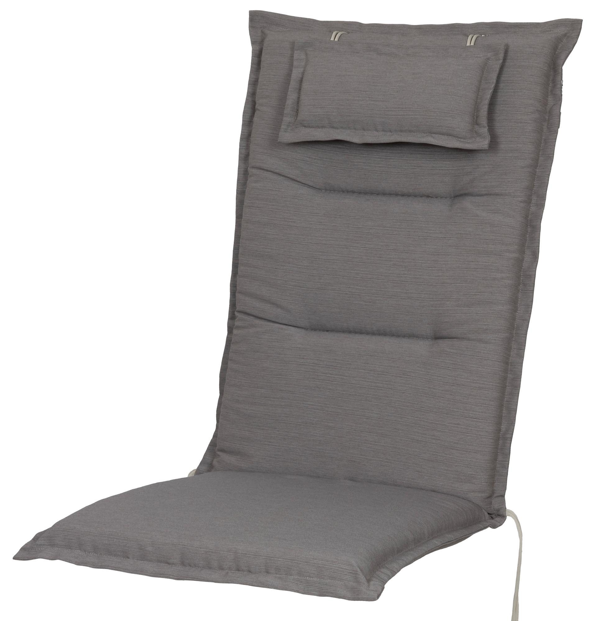 Sun Garden Hochlehnerauflage Auflage Hochlehner Toronto 50318-625 taupe122x51x7 cm Sun Garden, (1 St), Halteband verstellbar mit Bindebändern