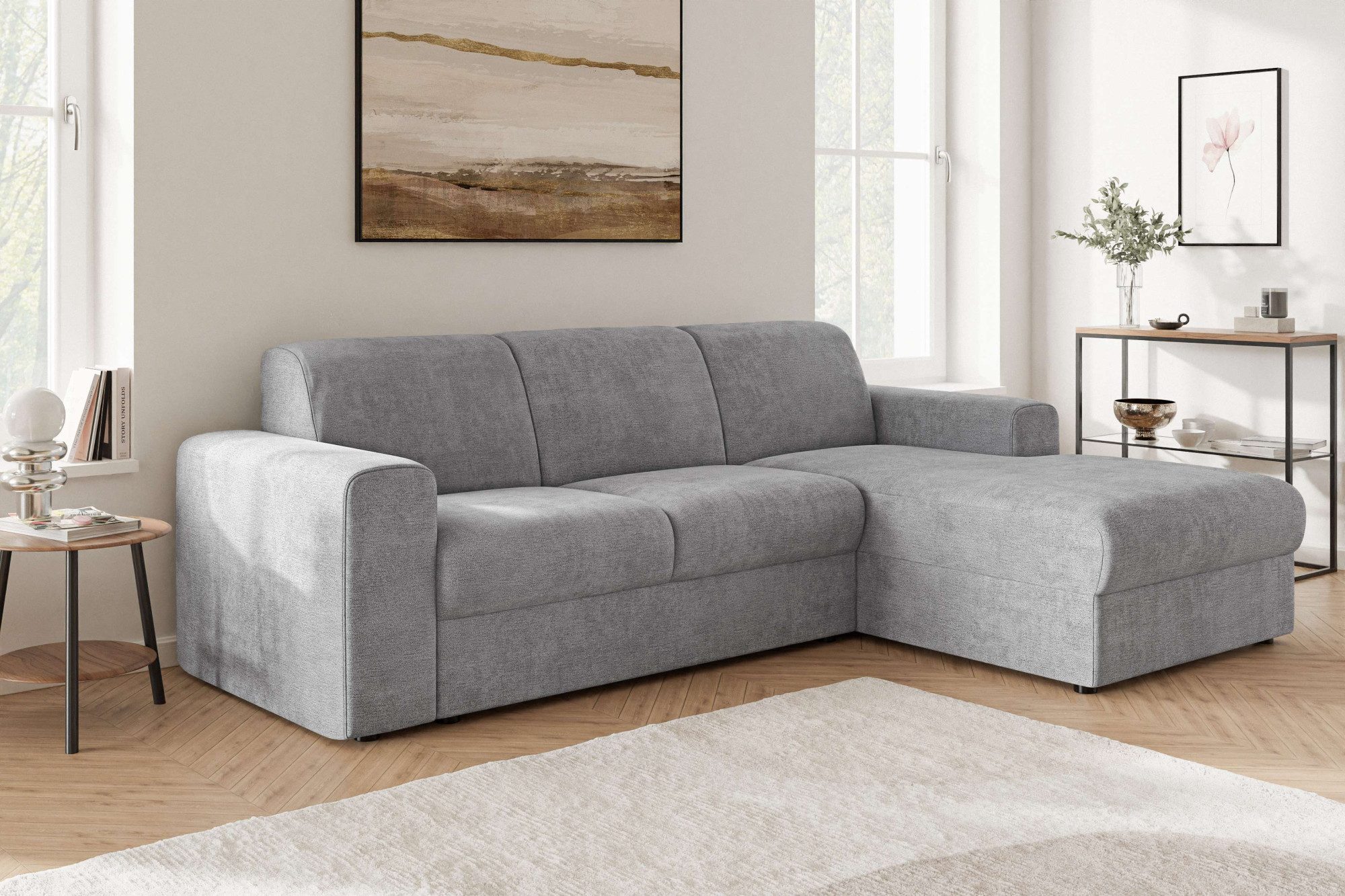 OTTO home Ecksofa BORNHOLM 2.0 L-Form, Breite 220 cm, Verlässliche Qualität, Struktur, Recamiere links/rechts bestellbar, Bezug - Chenille oder Struktur