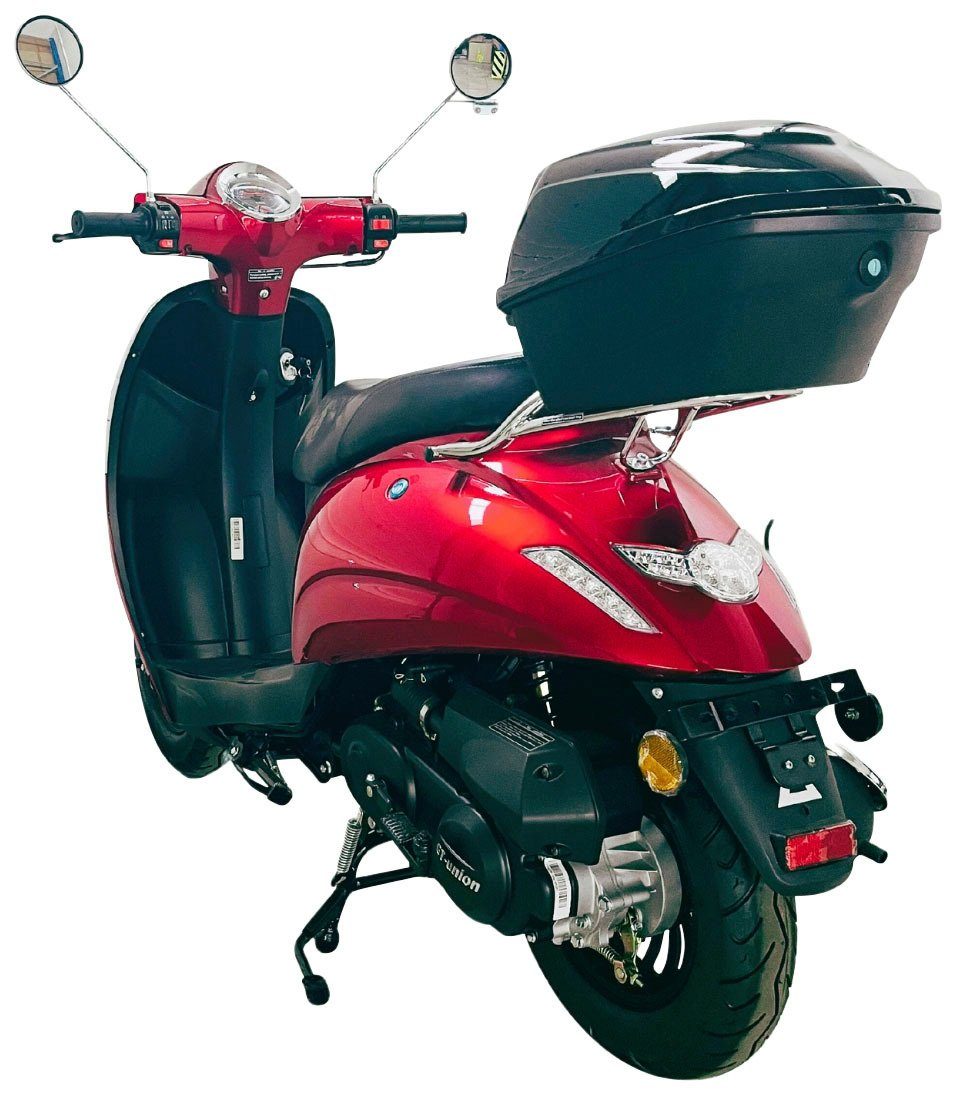 GT UNION Motorroller Massimo, mit rot 5, km/h, Euro 50 45 (Set), Topcase ccm