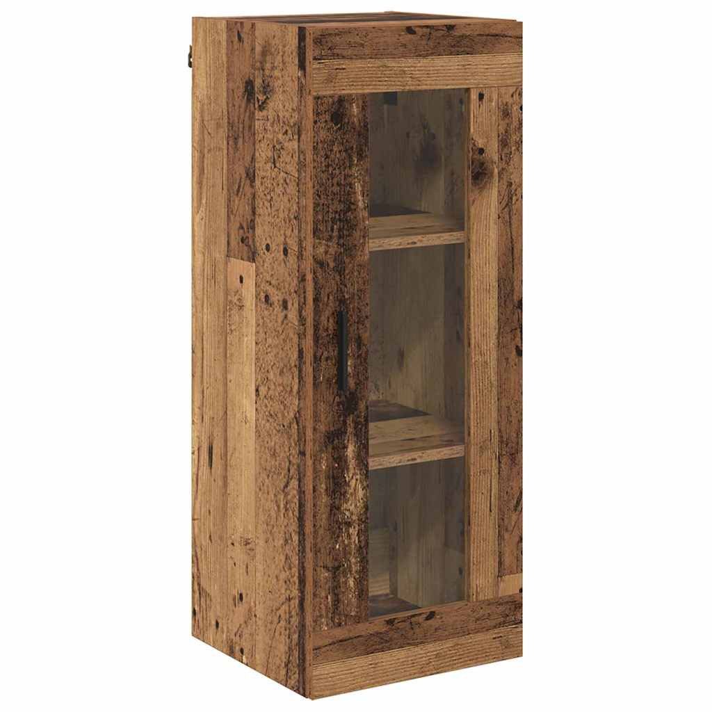 vidaXL Hängeschrank Wandschrank Altholz 34,5 x 34 x 90 cm Engineered Wood und Glas (1-St)