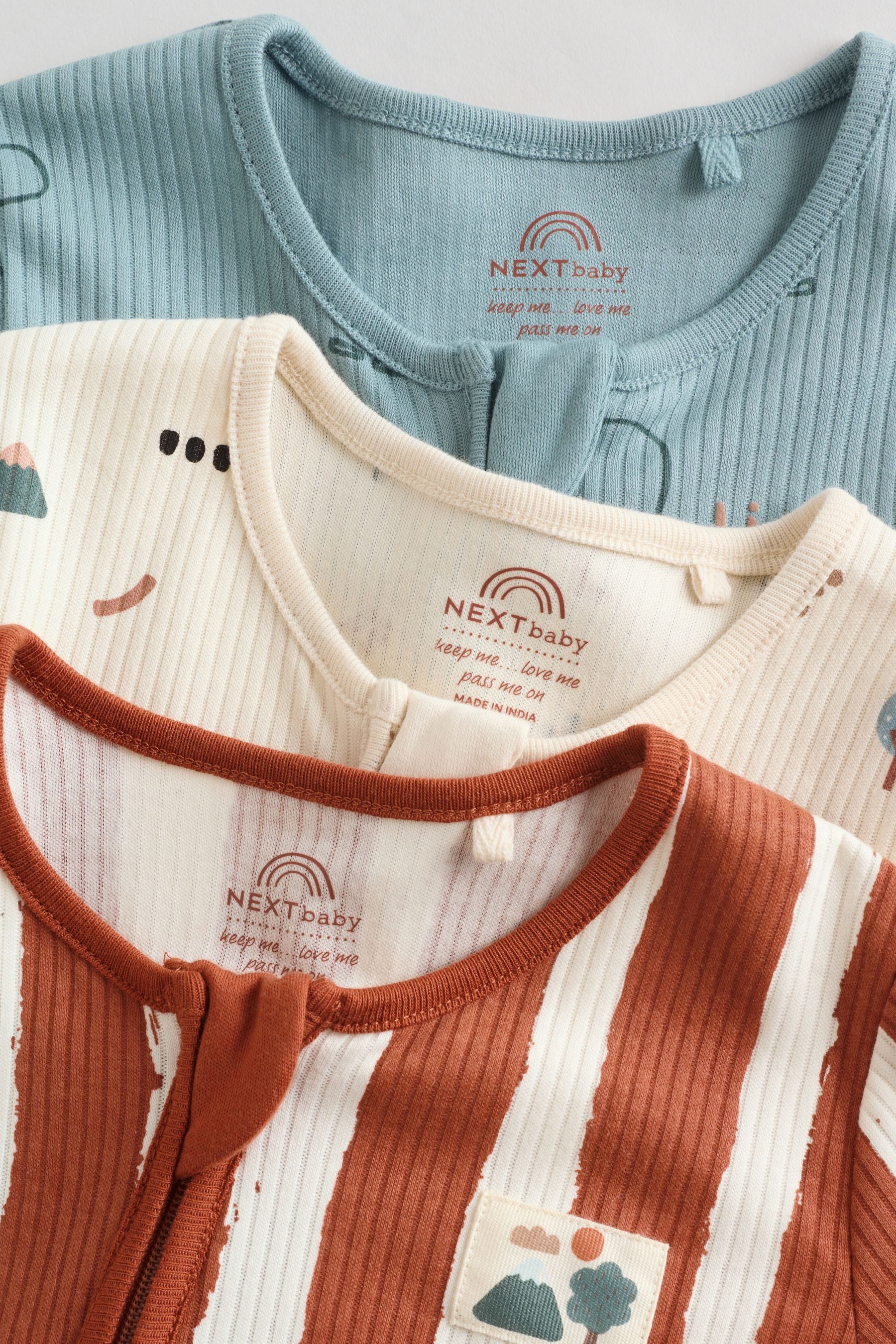 Next Schlafoverall Woodland Baby Schlafanzüge, 3er Pack (3-tlg)