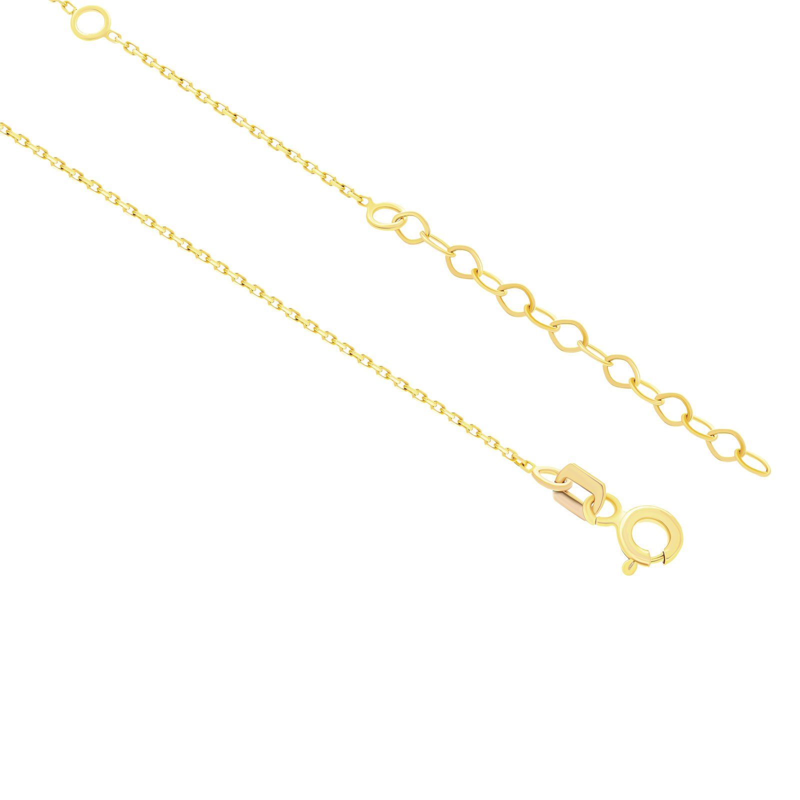 Stella-Jewellery Goldkette 585er Gelbgold Ankerkette Diamantiert 45 + 3,5 cm (Kette, inkl. Etui), diamantiert