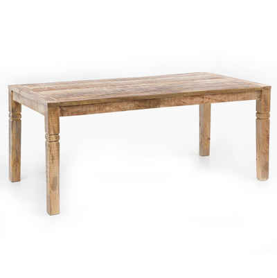 Wohnling Esstisch WL5.078 (120x76x70 cm Mango Massivholz Rechteckig Rustikal), Kleiner Esszimmertisch, Küchentisch Holztisch
