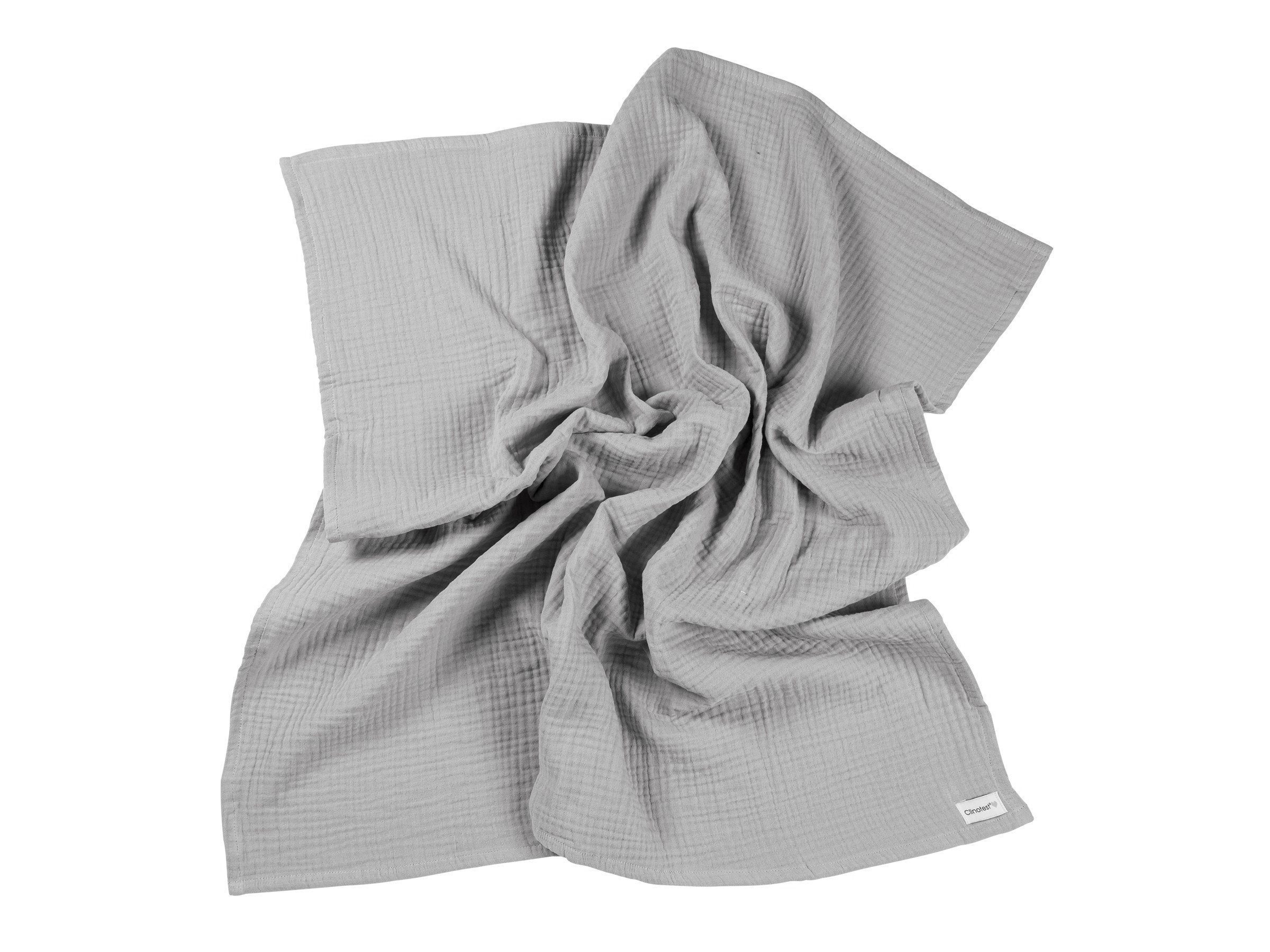 Babydecke Musselin-Decke für Babys, Weiche und Atmungsaktive Tagesdecke, Clinotest Grau