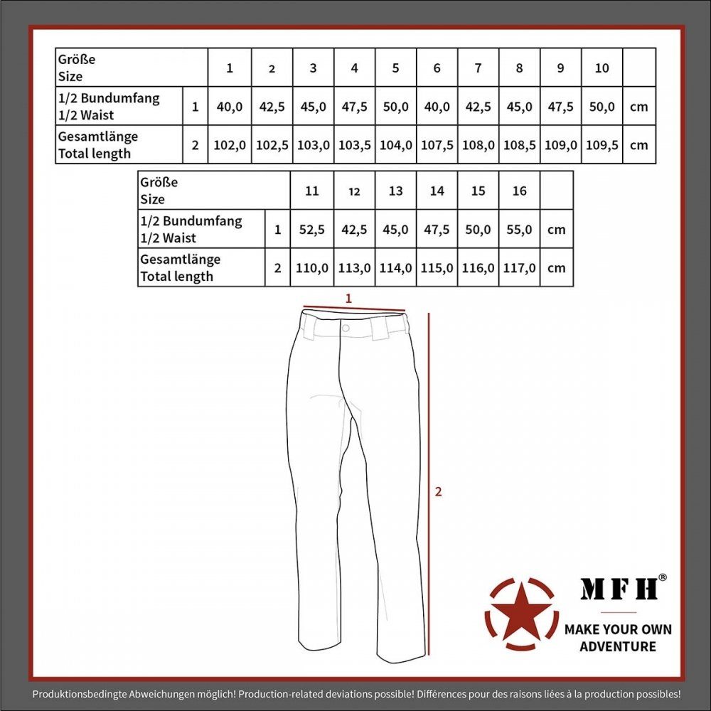 MFH Cargohose BW Feldhose, flecktarn, 5 Farben - 14