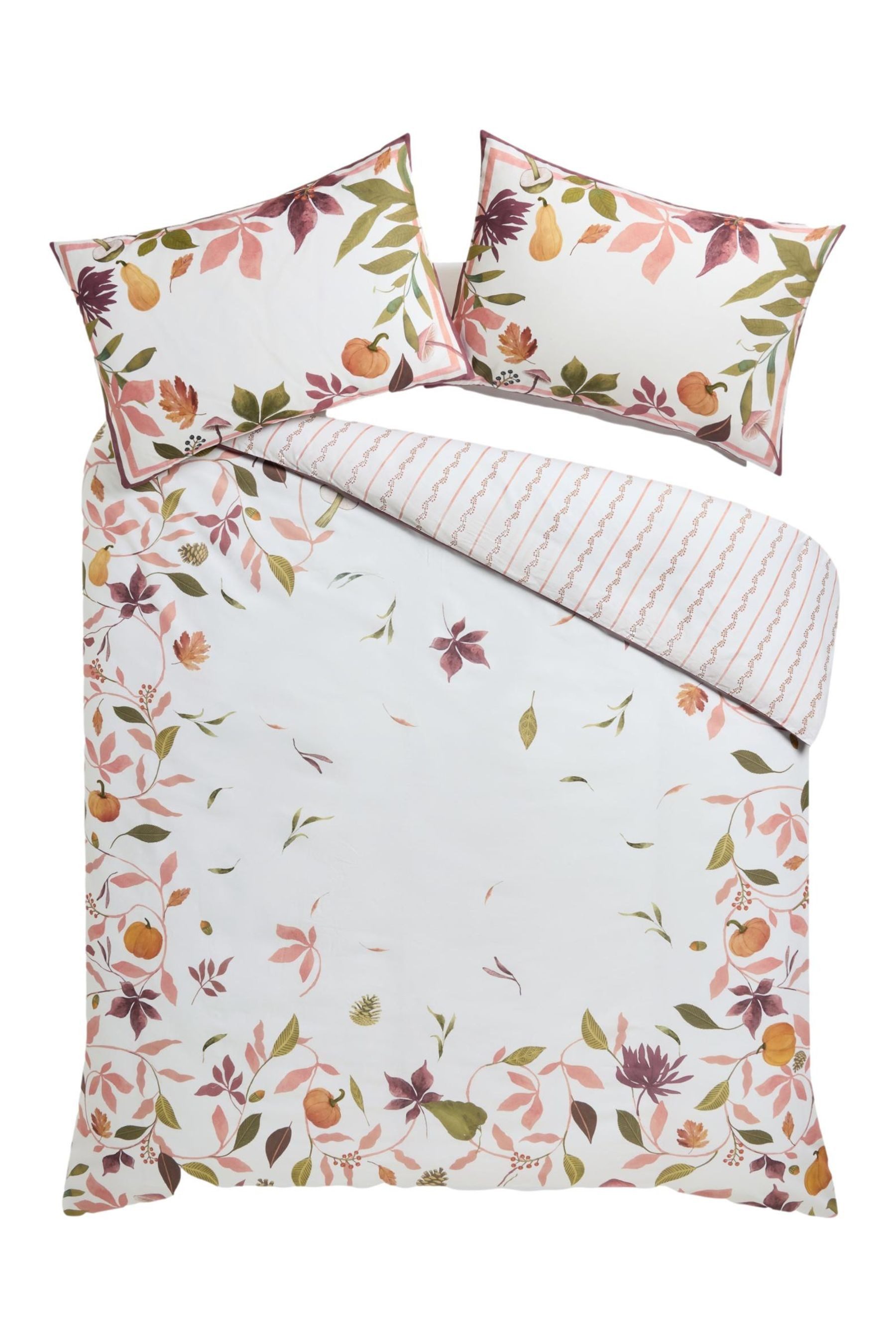 Next Bett-Set Wendbare Bettgarnitur mit Herbstblumen, Bezug: Baumwolle
