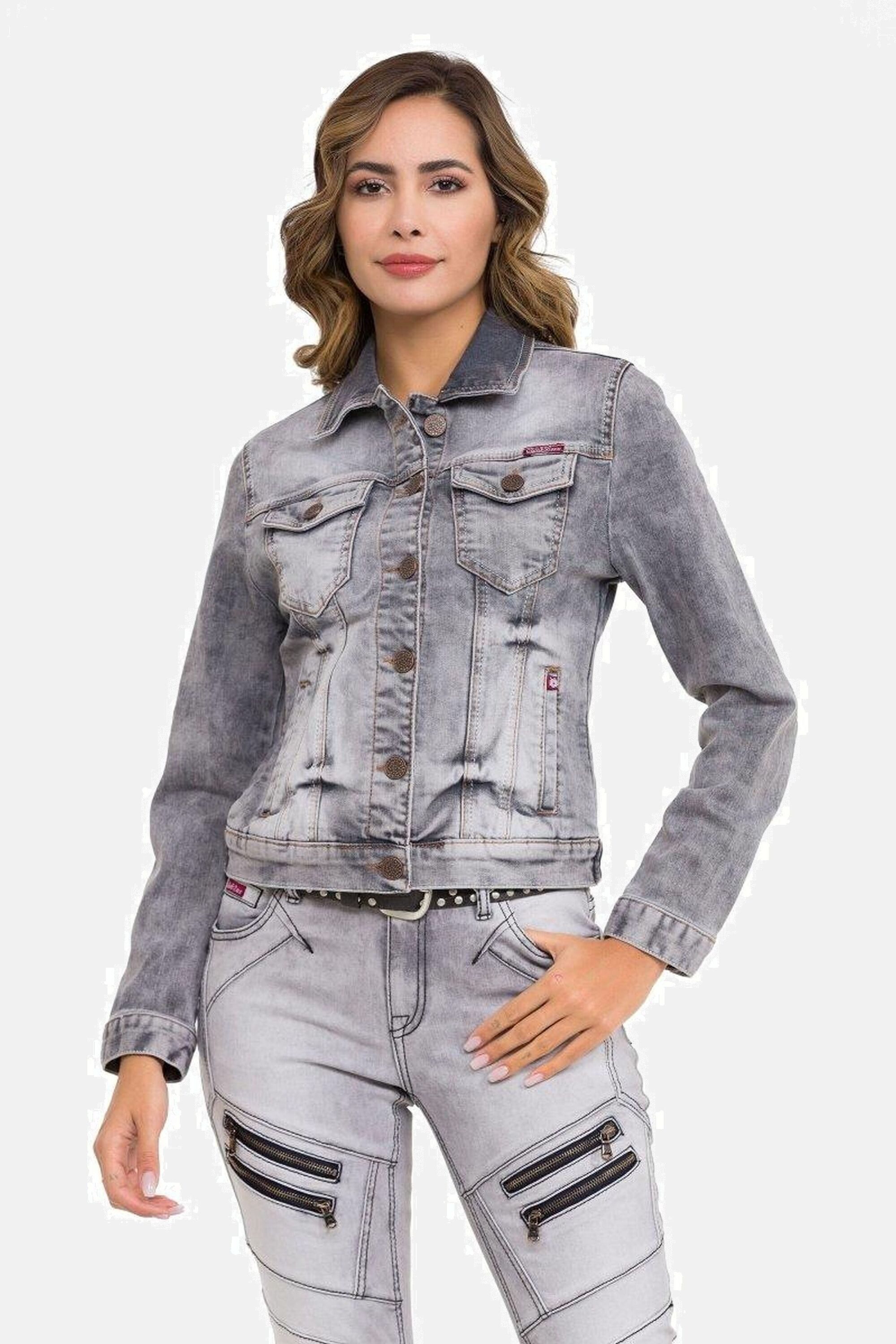 Cipo & Baxx Jeansjacke Jeansjacke Mit praktischen Brusttaschen, WJ212 – Bild 5 von 5
