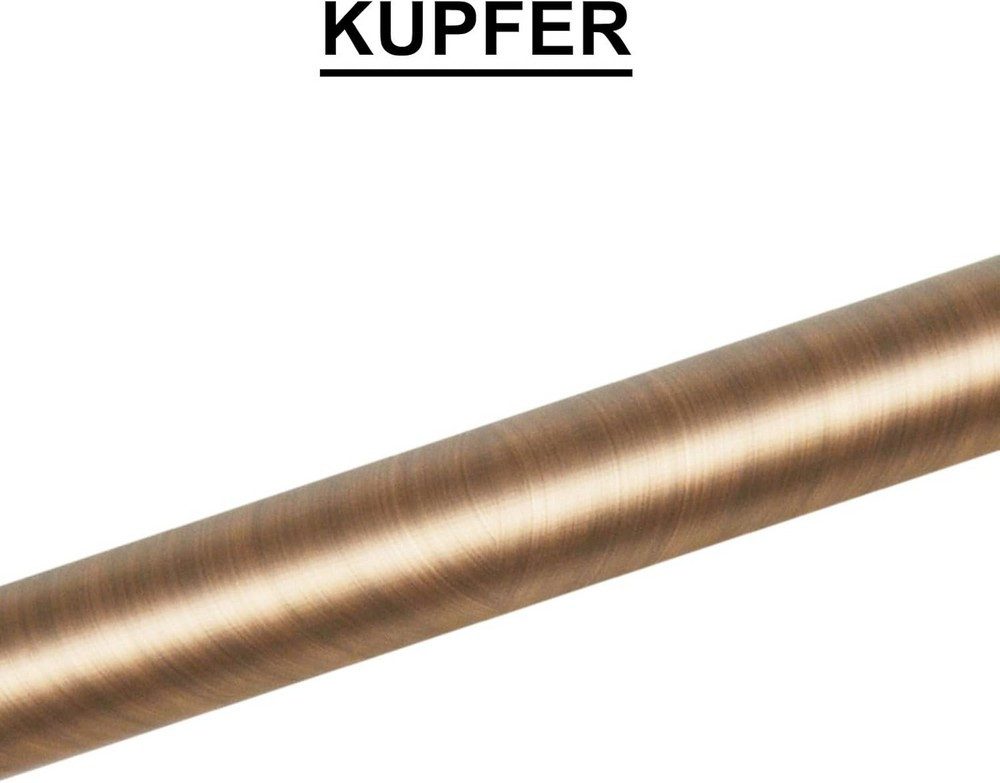 MDEKOR Gardinenstange Gardinenrohr aus Metall – Stahlrohr für Stangen Ø 16, 19 & 25 mm, Ø 19 mm Kupfer, Länge 120 cm