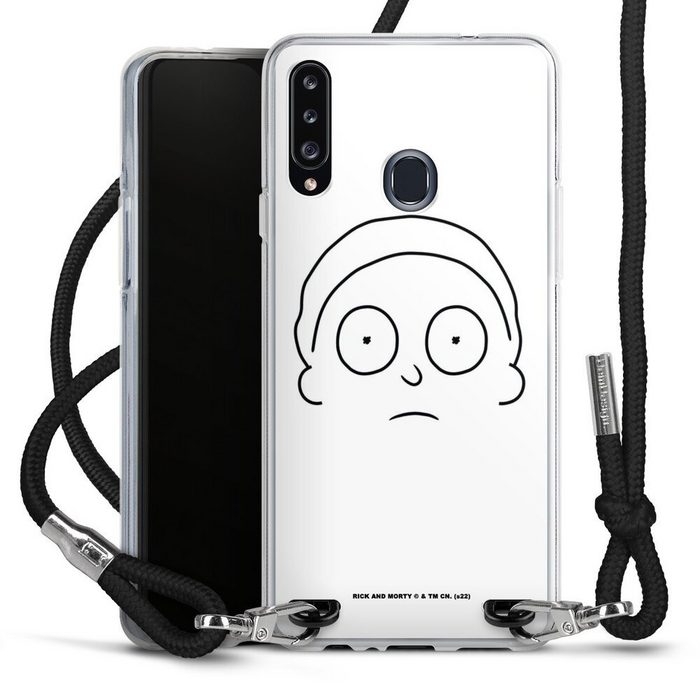 DeinDesign Handyhülle Rick & Morty Serienmotiv Fanartikel Morty Line Art Samsung Galaxy A20s Handykette Hülle mit Band Case zum Umhängen