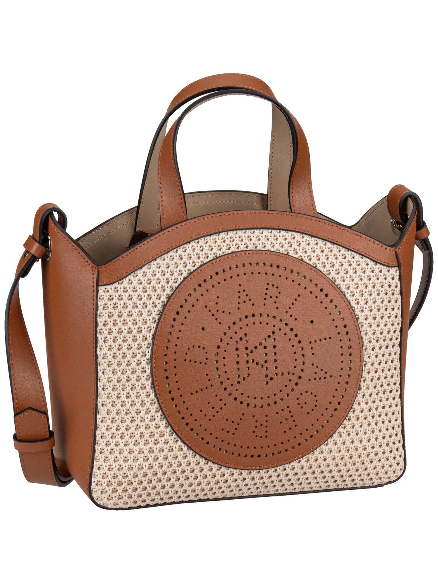 KARL LAGERFELD Handtasche K/Circle SM Tote Raffia Mesh Natural/Tan, Tote Bags