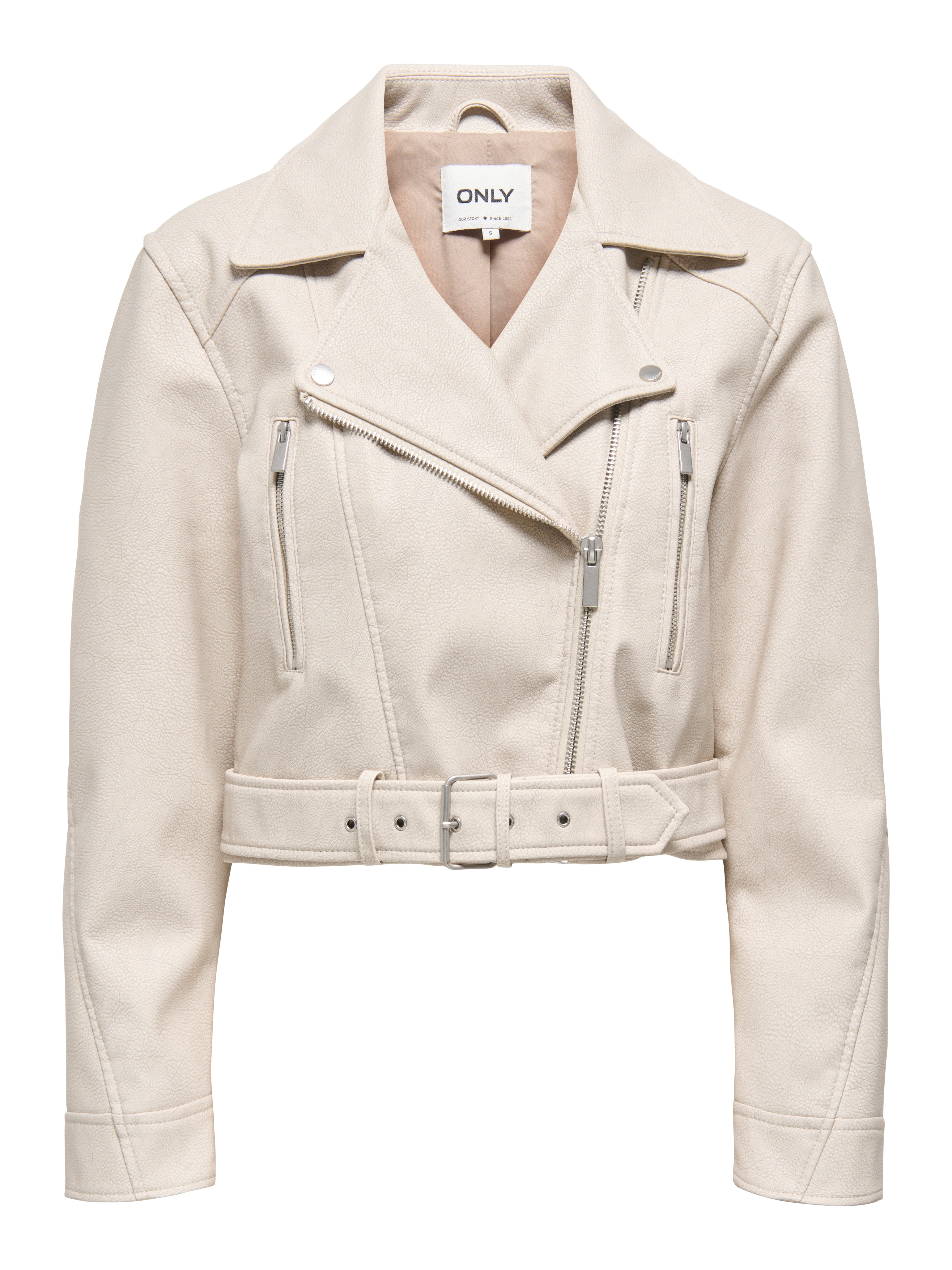 ONLY Lederimitatjacke ONLPAULINE FAUX LEATHER JACKET CC OTW mit Biker-Style Details