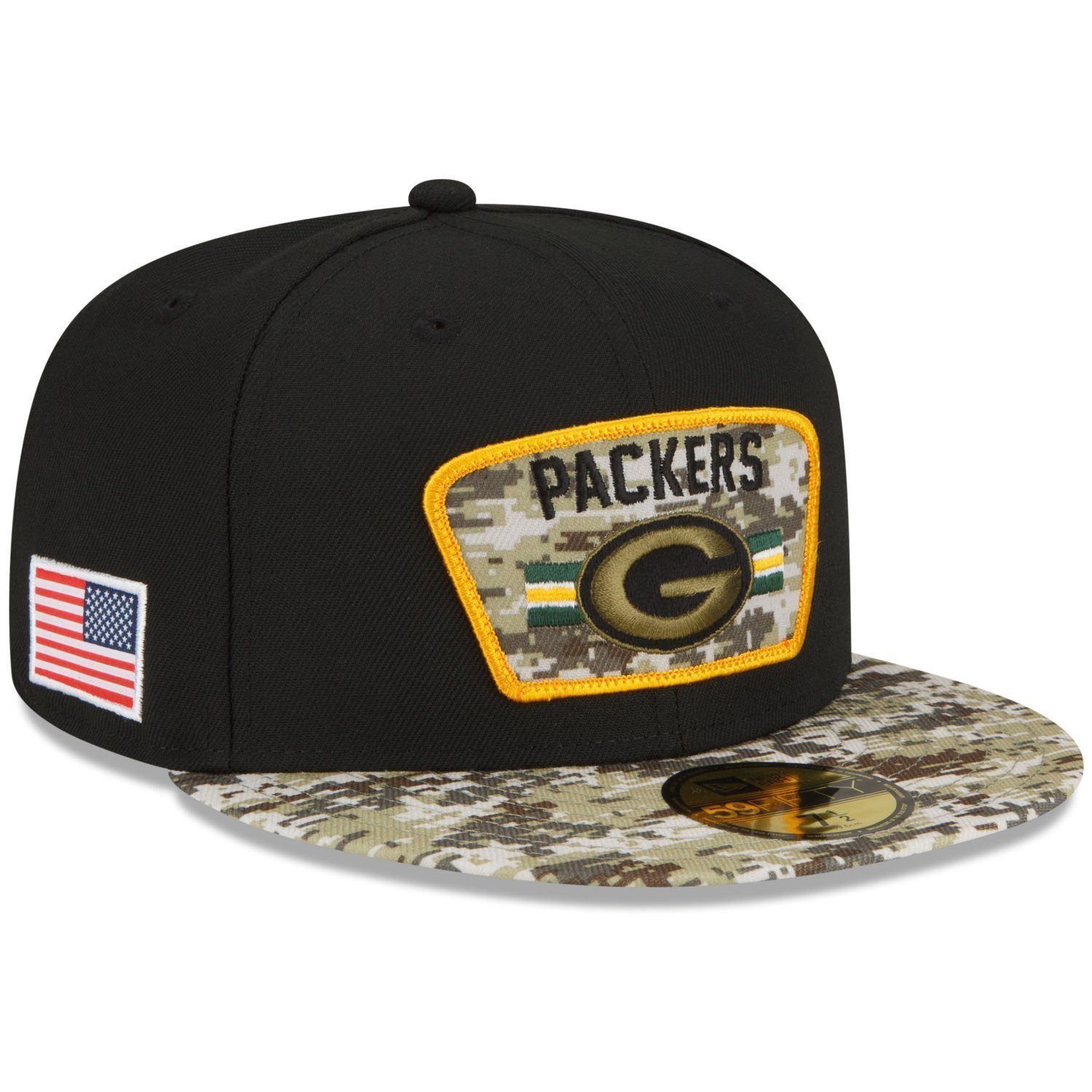 New Era Green to Cap 59FIFTY Service NFL 202122 Fitted Bay Packers Salute